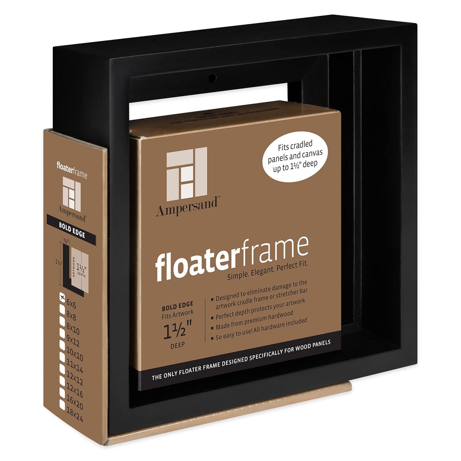 Ampersand Floaterframe - Bold, Black, 6" x 6", 1-1/2"