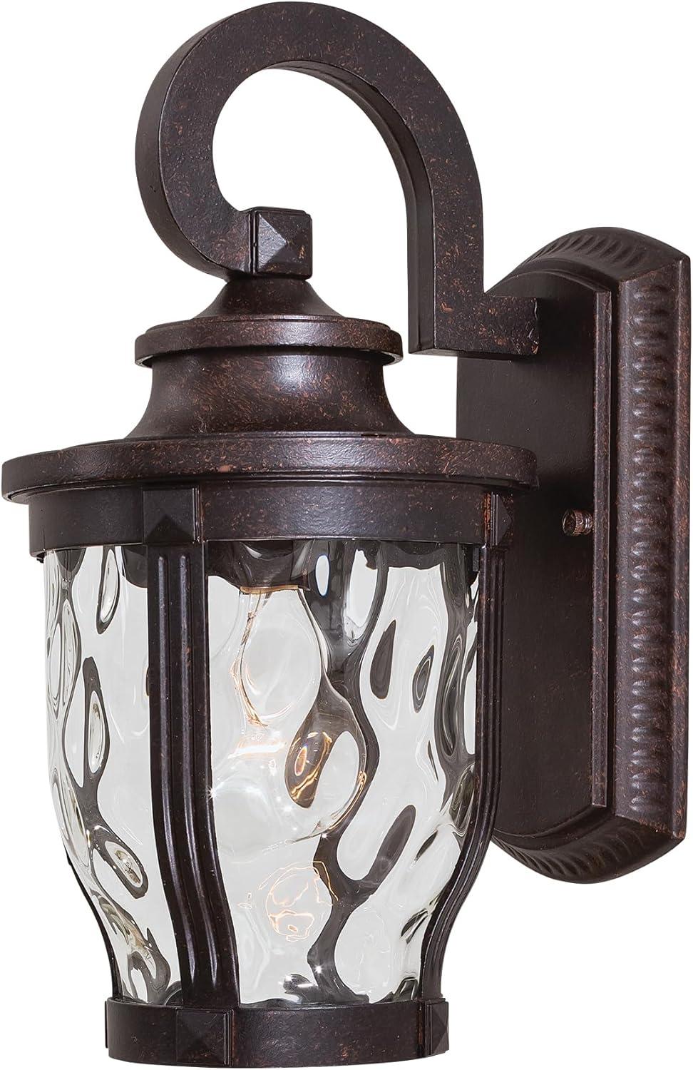 Minka Lavery Rustic Outdoor Wall Light Fixture Corona Bronze 12 1/4" Clear Hammered Glass for Post Exterior Deck Porch Yard Patio