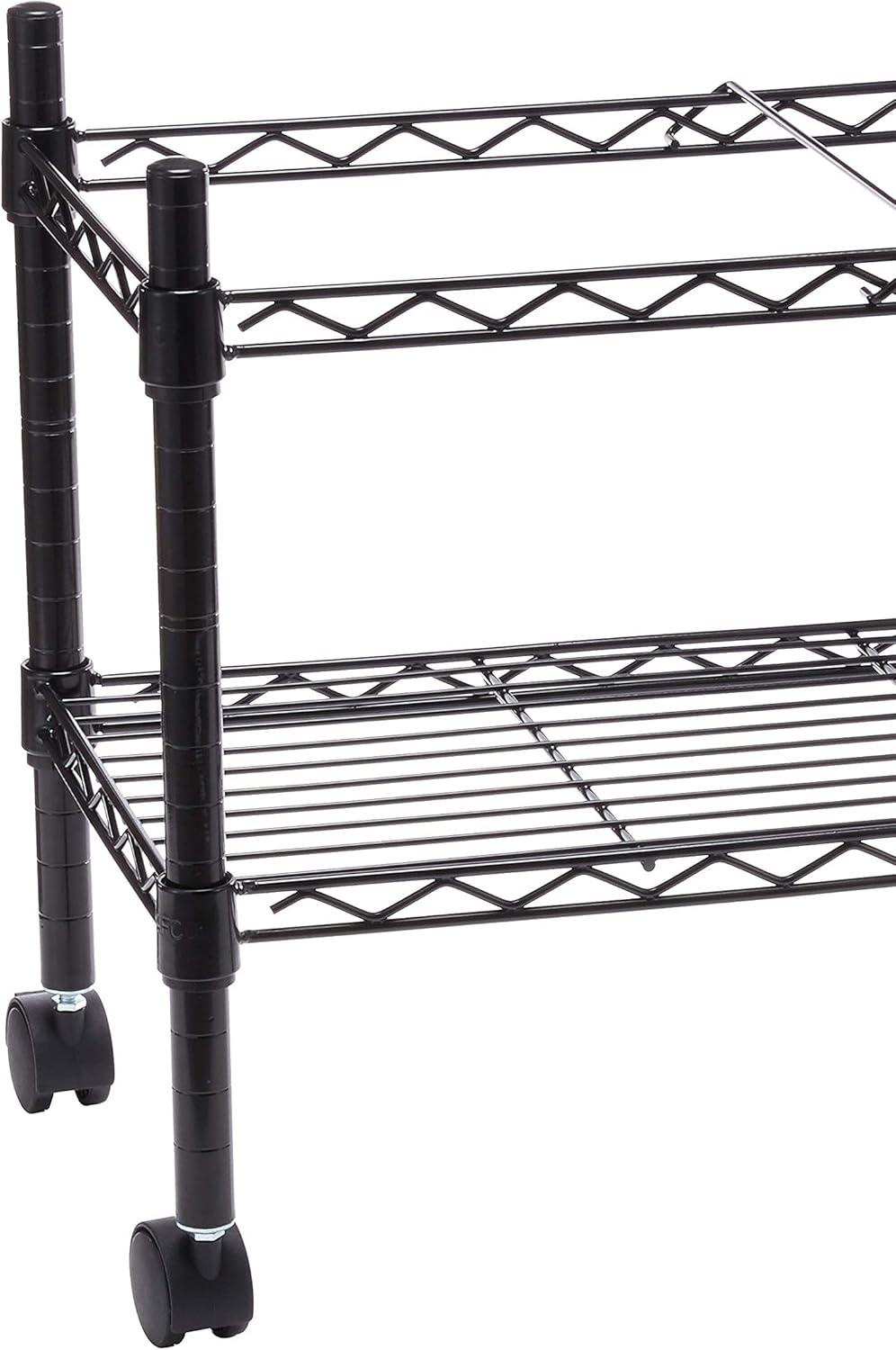 Safco 5201BL Wire Mobile File, 1 Shelf, 14w x 24d x 20-1/2h, Black