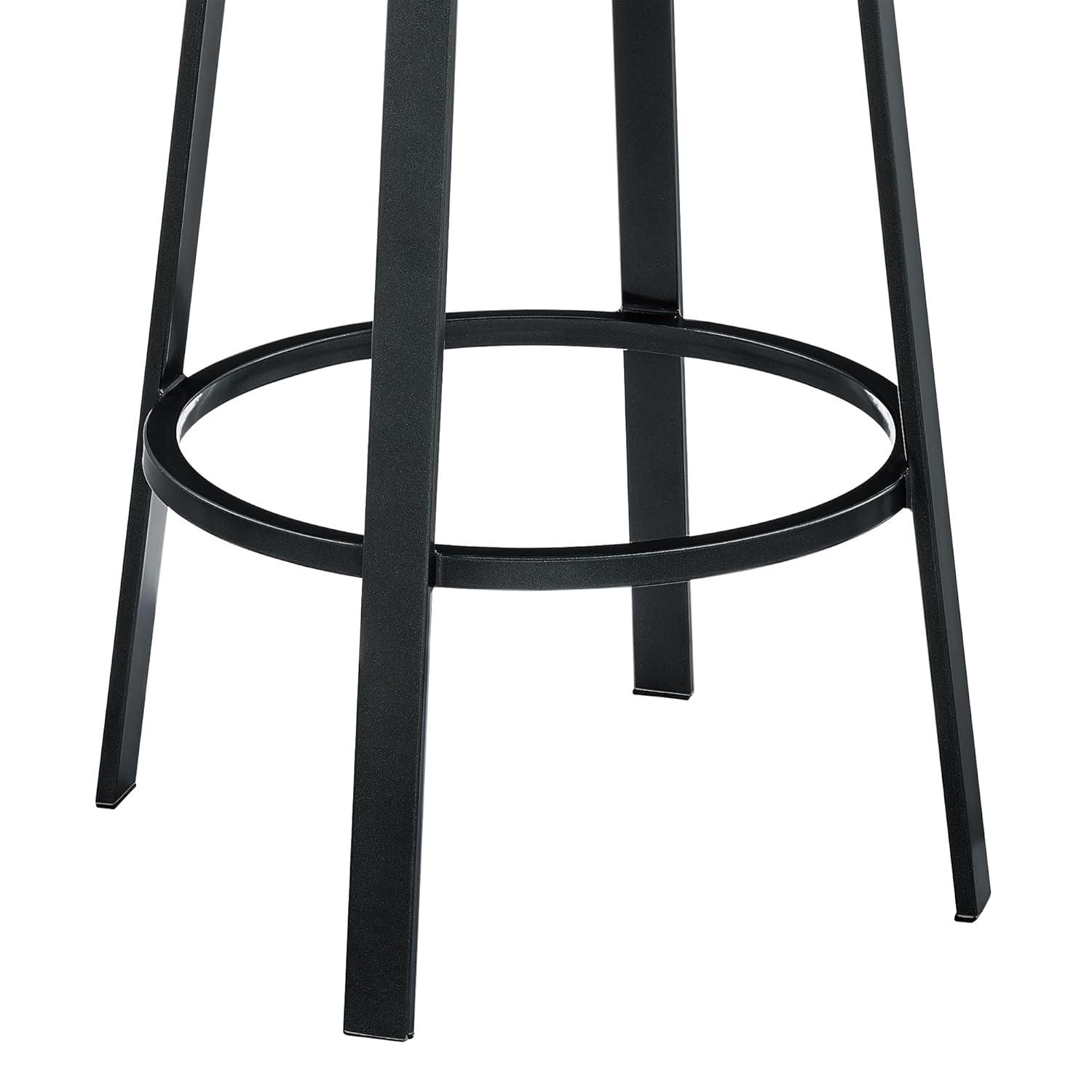 Armen Living Indoor Natya Swivel Counter or Bar Stool in Mocha Finish with Brown Faux Leather