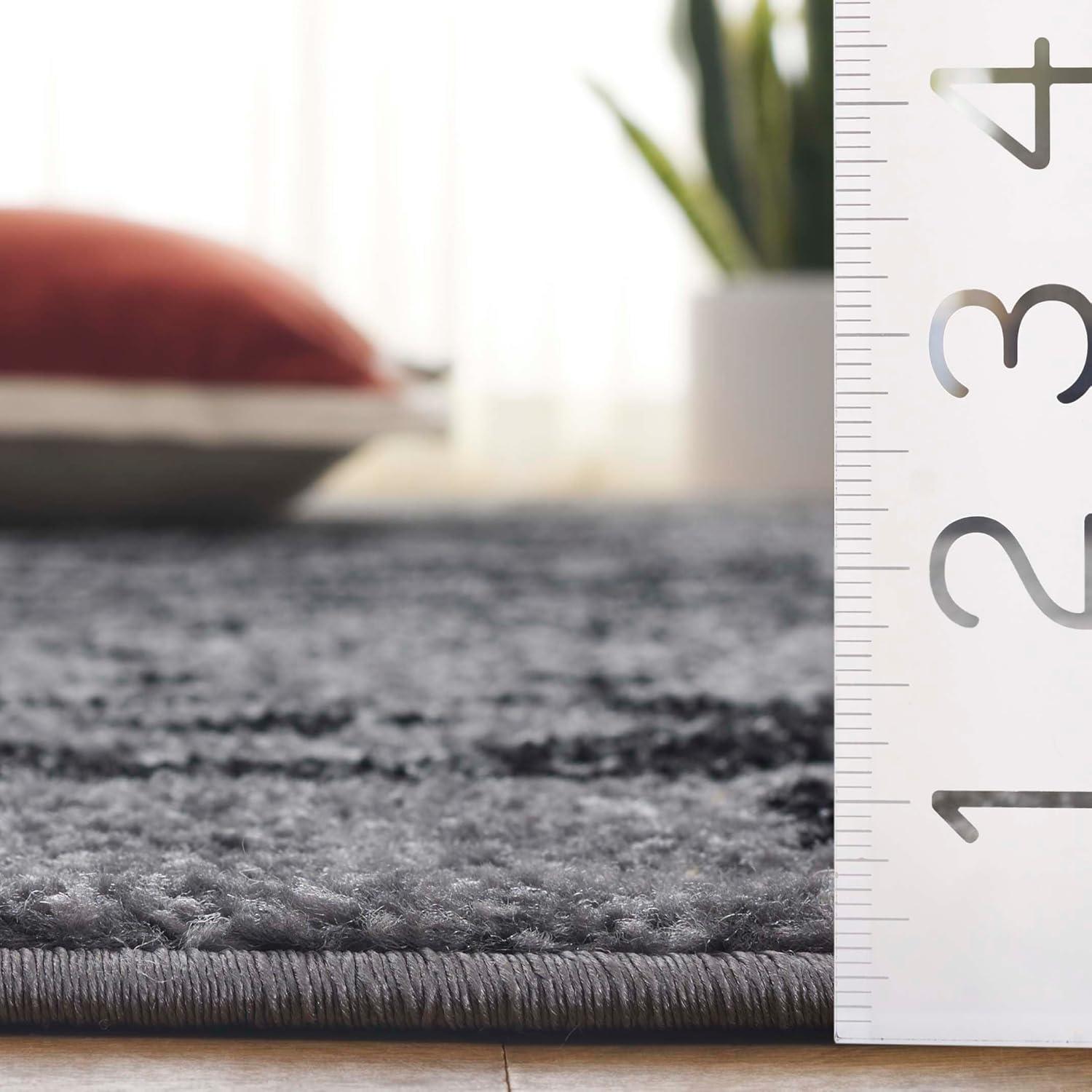 Adirondack ADR107 Machine Made Indoor Area Rug - Silver/Black - 6'x9' - Safavieh