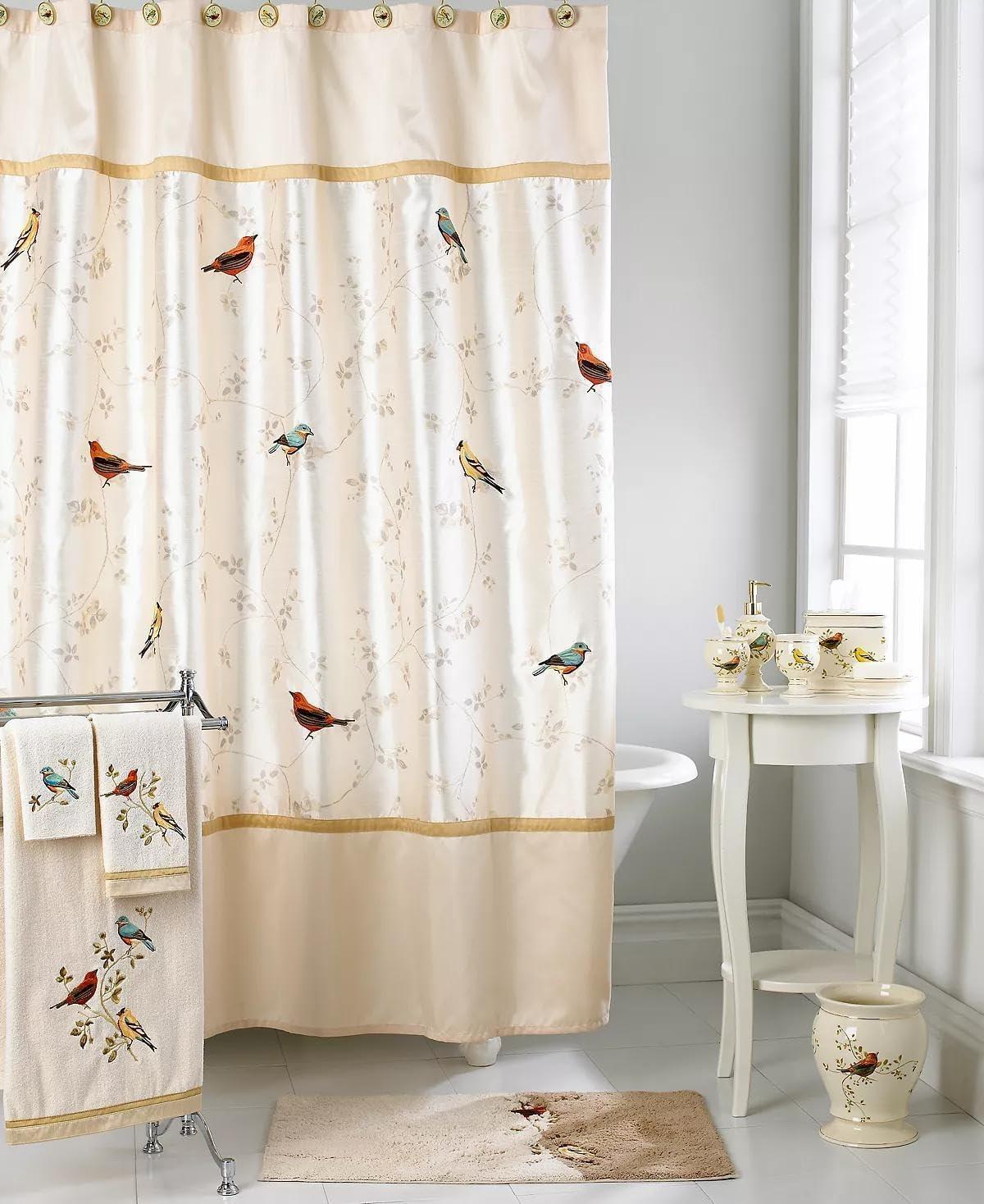 Avanti Linens Gilded Birds Embroidered 4-Piece Decorative Towel Set Ivory