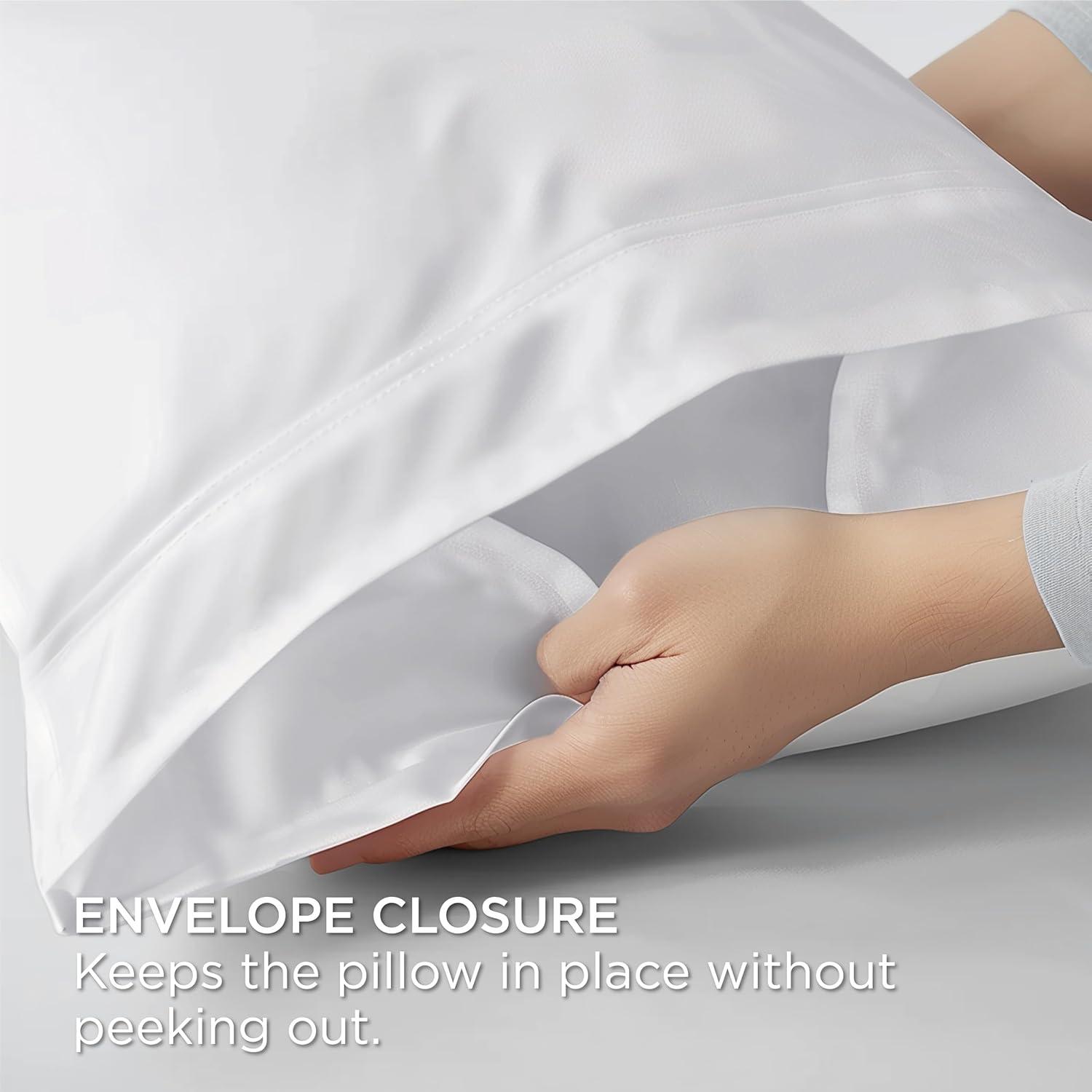 Bedsure Bedsure Pillow Cases Queen Size Set Of 2 - Polyester & Rayon Derived From Bamboo Cooling Pillowcase, Breathable, Soft And Wrinkle-Free Pillow Covers With Envelope Closure, Gifts, 20X30 Inches