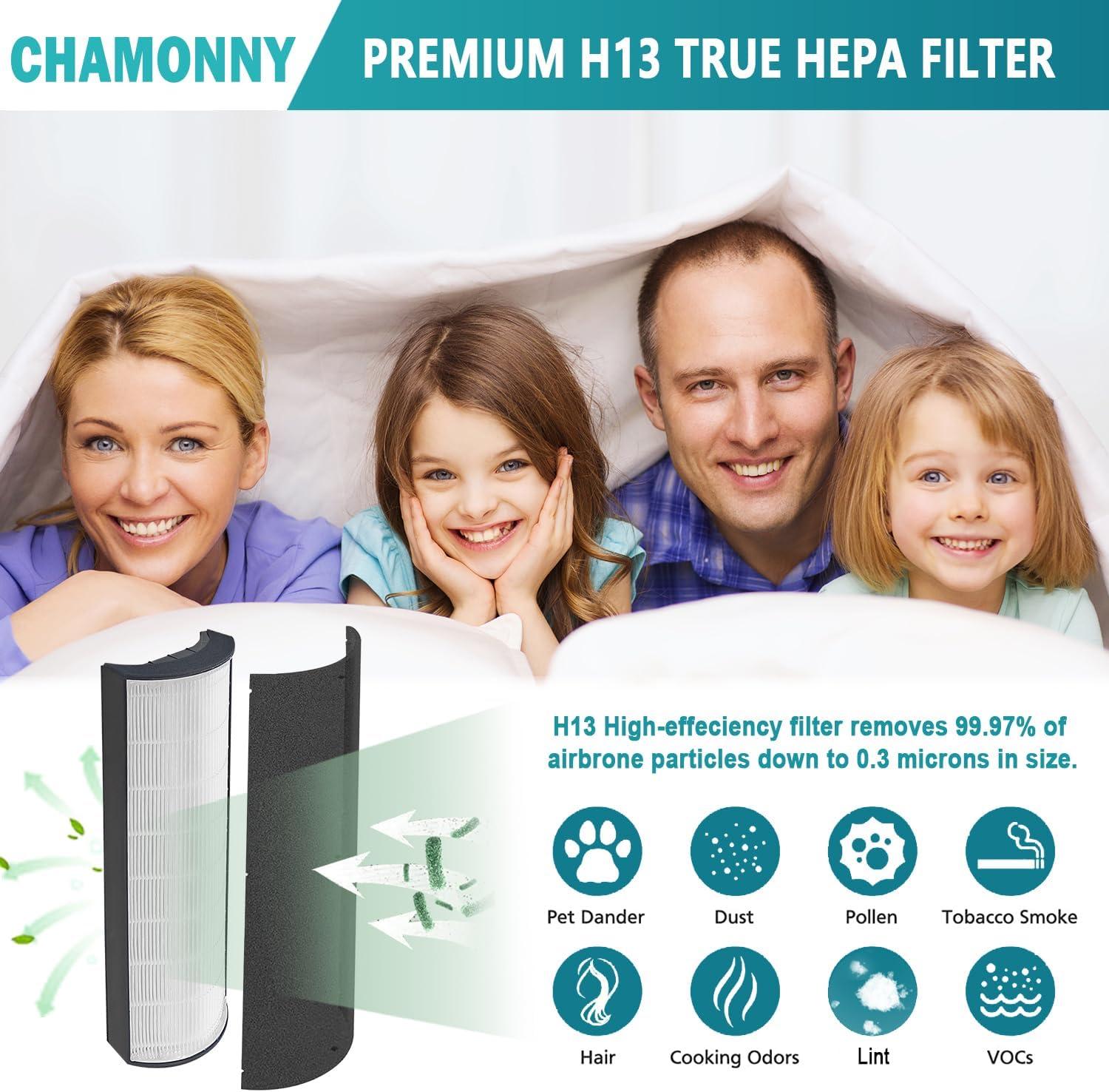 Pure Enrichment 2-in-1 True HEPA Replacement Filter with Carbon, 0.55 lb, for PureZone Elite