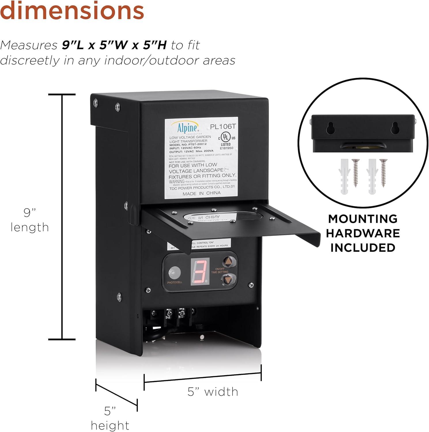 200 Watt Transformer with Timer and Photo Cell