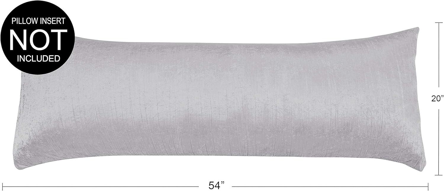 Silver Gray Crushed Velvet Body Pillow Cover