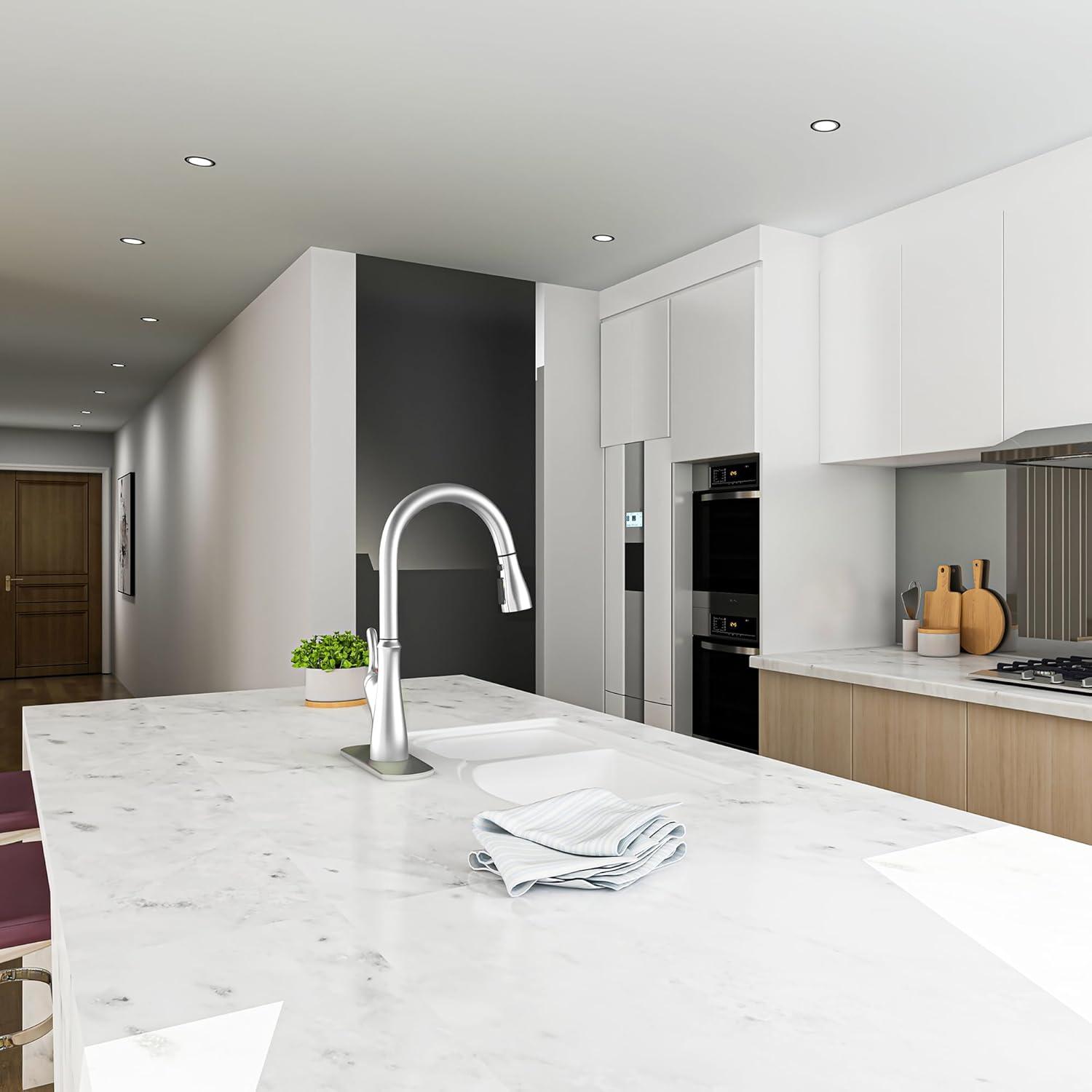 Touch Kitchen Faucet with Touchless Technology, Smart Kitchen Sink Faucet with Pull Down Sprayer, Touch on Activated Kitchen Bar Farmhouse Kitchens, RV, Sinks Faucet (Brushed Nickel)