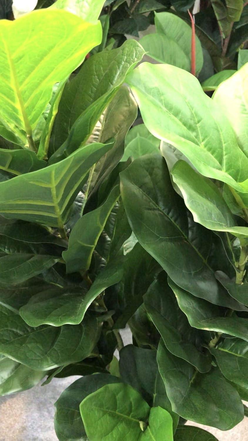 AMERIQUE Gorgeous & Dense 4.5' Fiddle Leaf Fig Tree Artificial Silk Plant with UV Protection, with Nursery Plastic Pot, Feel Real Technology, Super Quality, Feet, Green