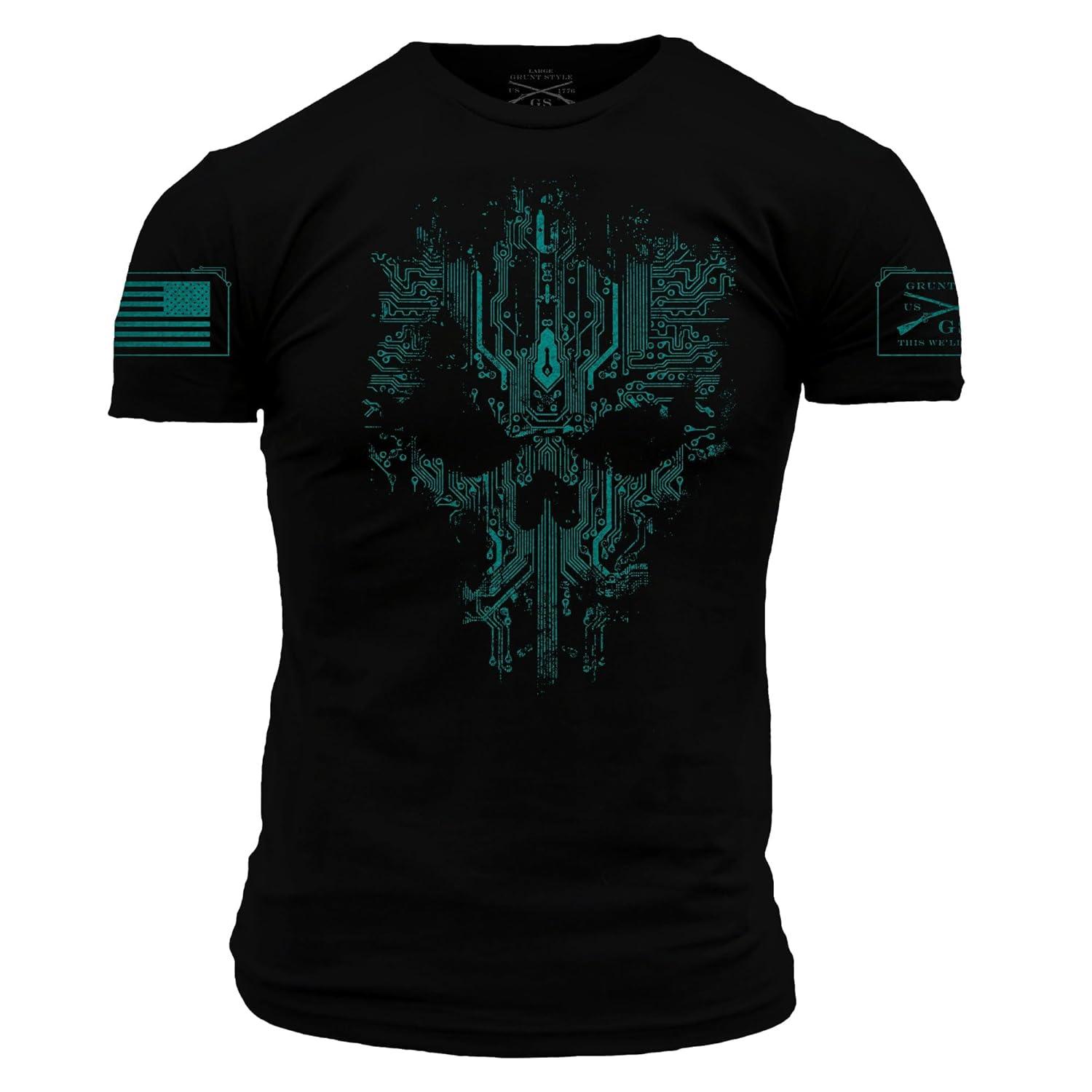 Grunt Style Circuit Skull T-Shirt - XL - Black