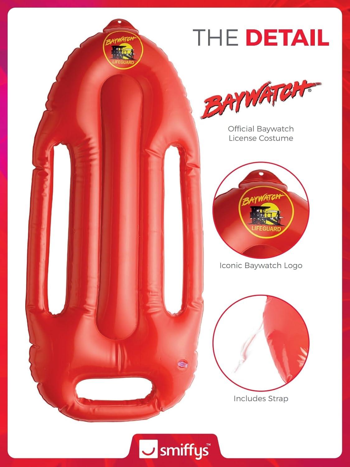 Smiffy's Costumes Baywatch Inflatable Mock Life Raft Preserver Boogie Board 27" Costume Accessory