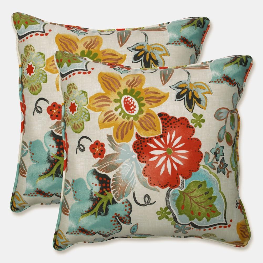 Floral Indoor/Outdoor Reversible Throw Pillow