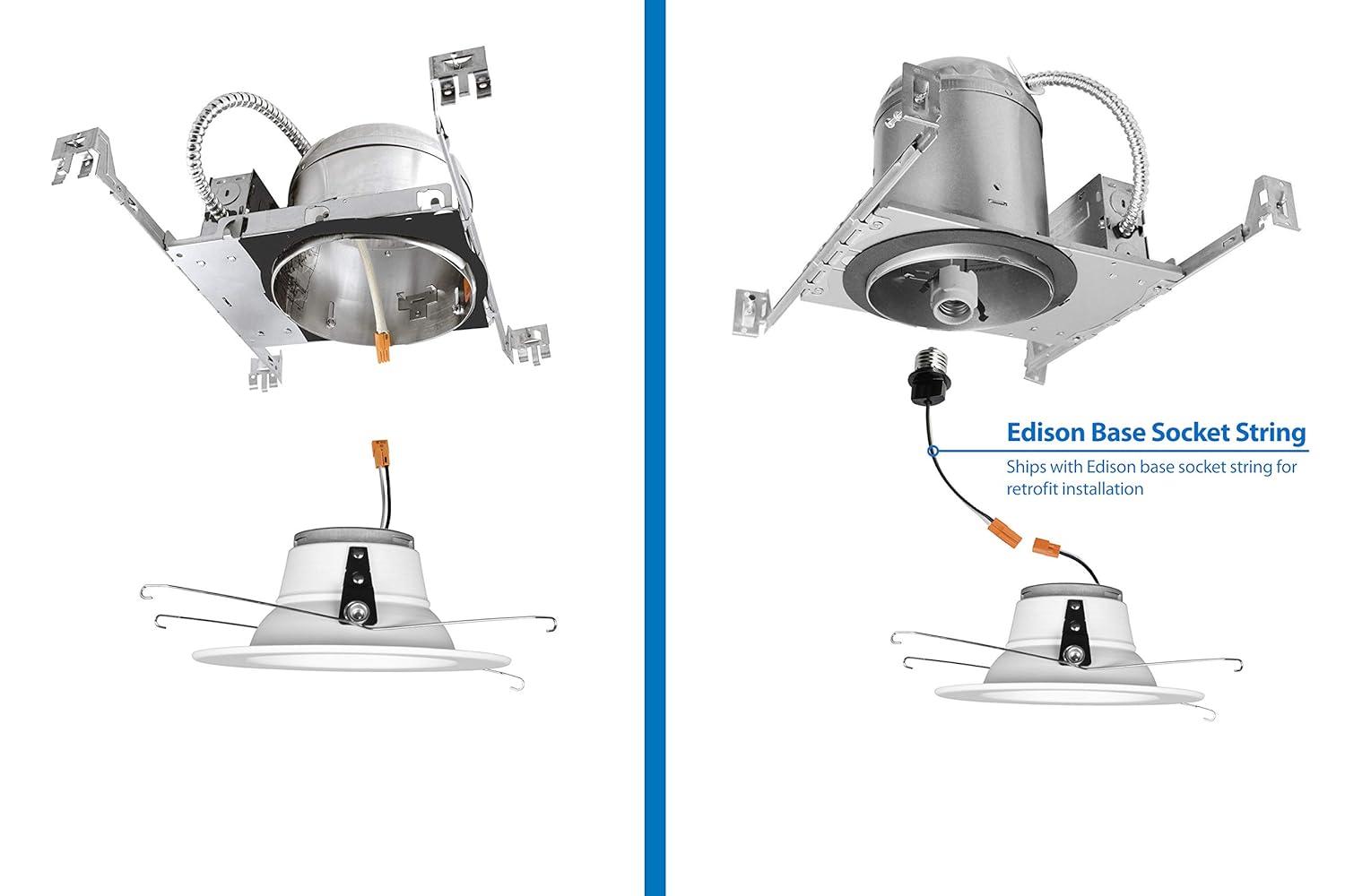 NICOR Lighting DLR565081204KWH 6'' Dimmable LED Retrofit Recessed Lighting Kit