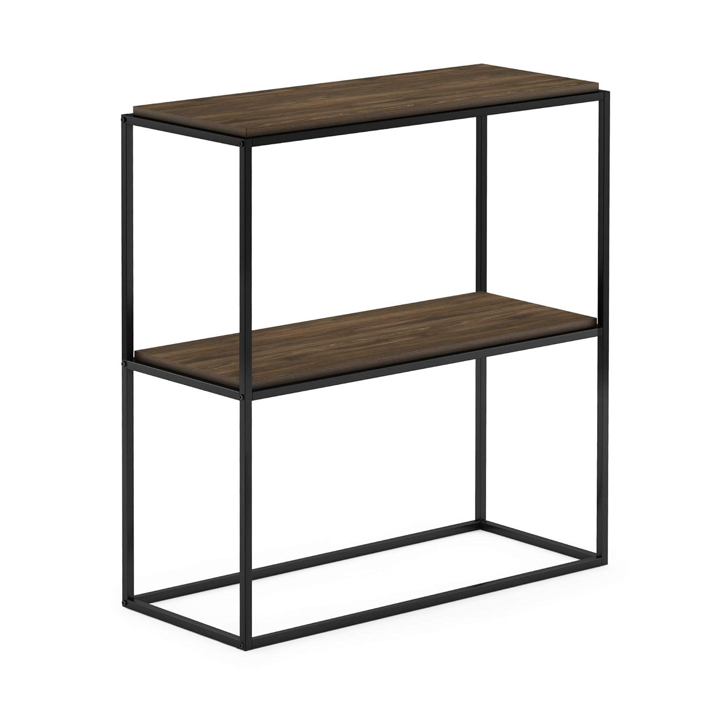 Furinno 31.57 W x 13.11 D x 34.29 H 2-Shelf Decorative Shelves, Columbia Walnut