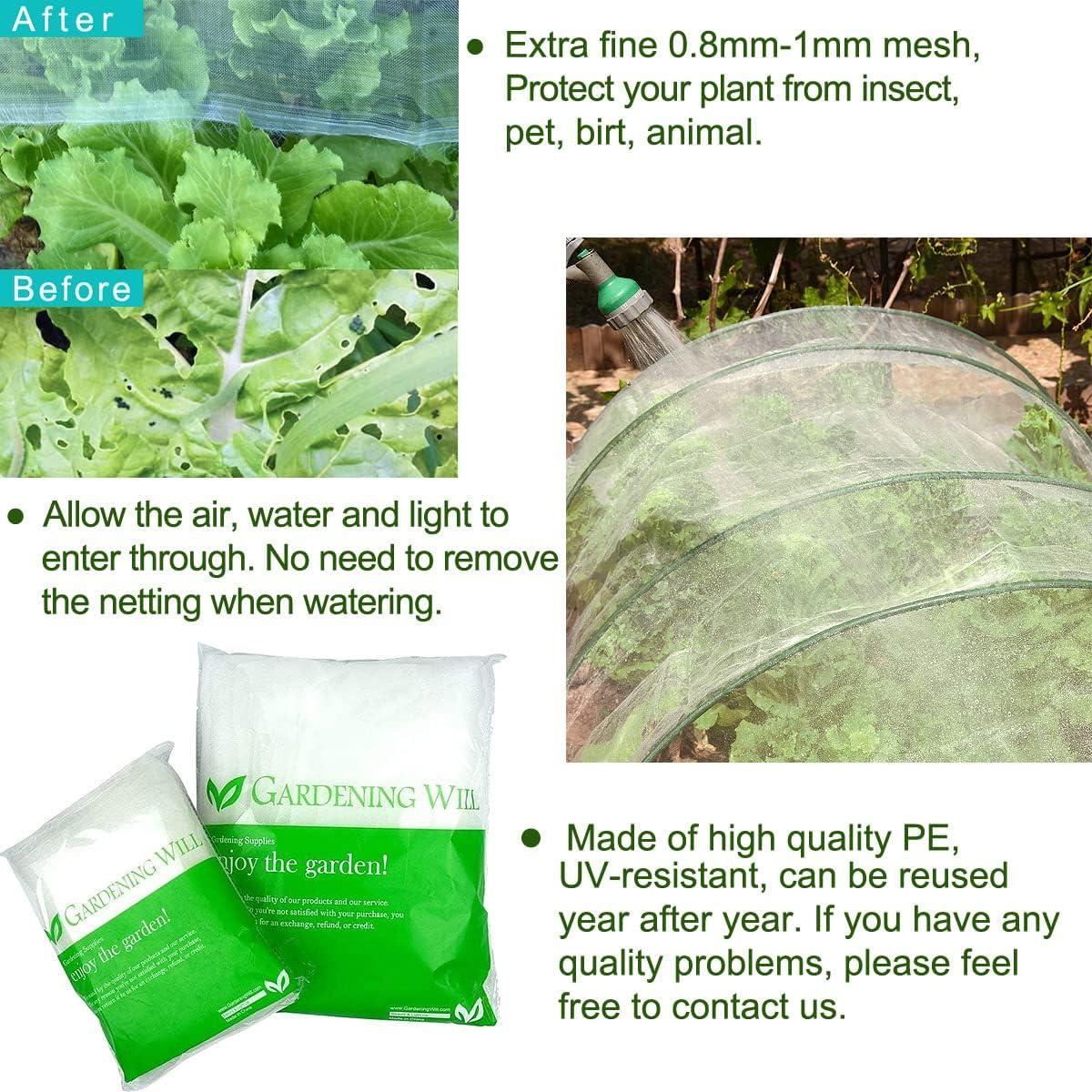 10'x10' Mosquito Bug Insect Bird Net Barrier Hunting Blind Garden Netting for Protect Your Plant Fruits Flower