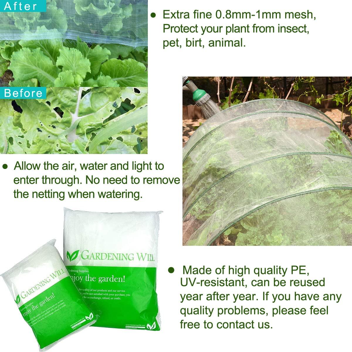 10'x10' Mosquito Bug Insect Bird Net Barrier Hunting Blind Garden Netting for Protect Your Plant Fruits Flower