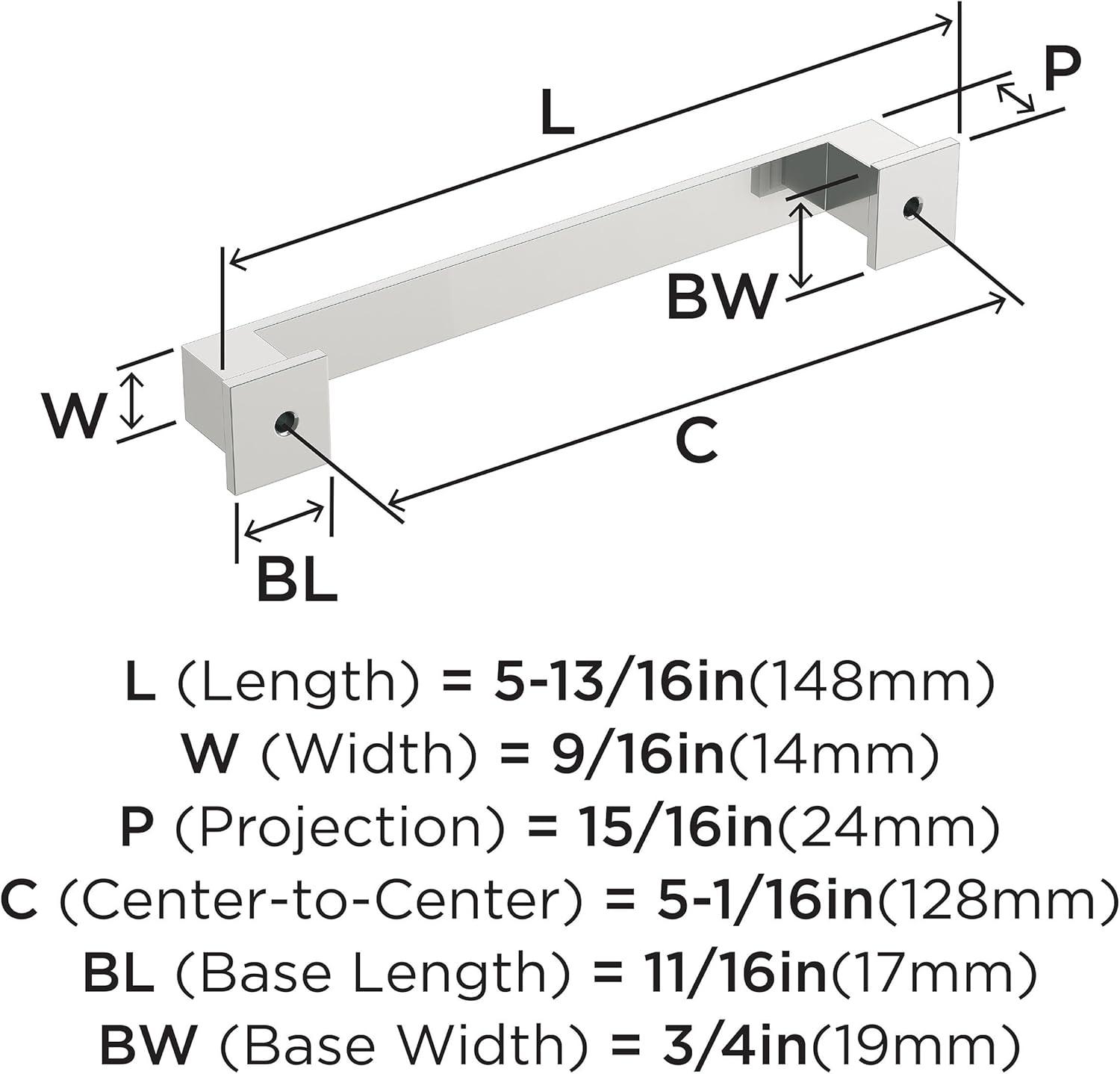 Amerock Appoint 5-1/16 inch (128mm) Center-to-Center Polished Chrome Cabinet Pull
