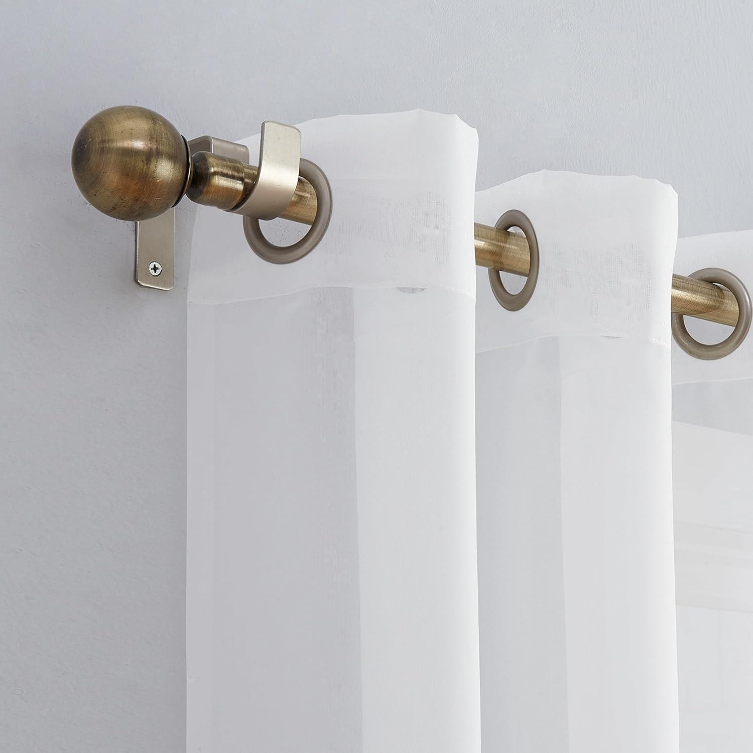 84"x59" Emily Sheer Voile Grommet Top Curtain Panel White - No. 918: Sheer Curtain Panels, Indoor Use, Machine Washable