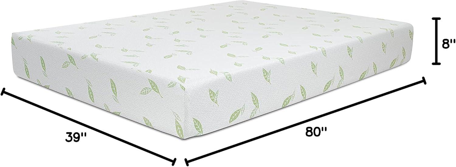 Anula, 8" Green Tea Memory Foam Mattress, Bed in a Box