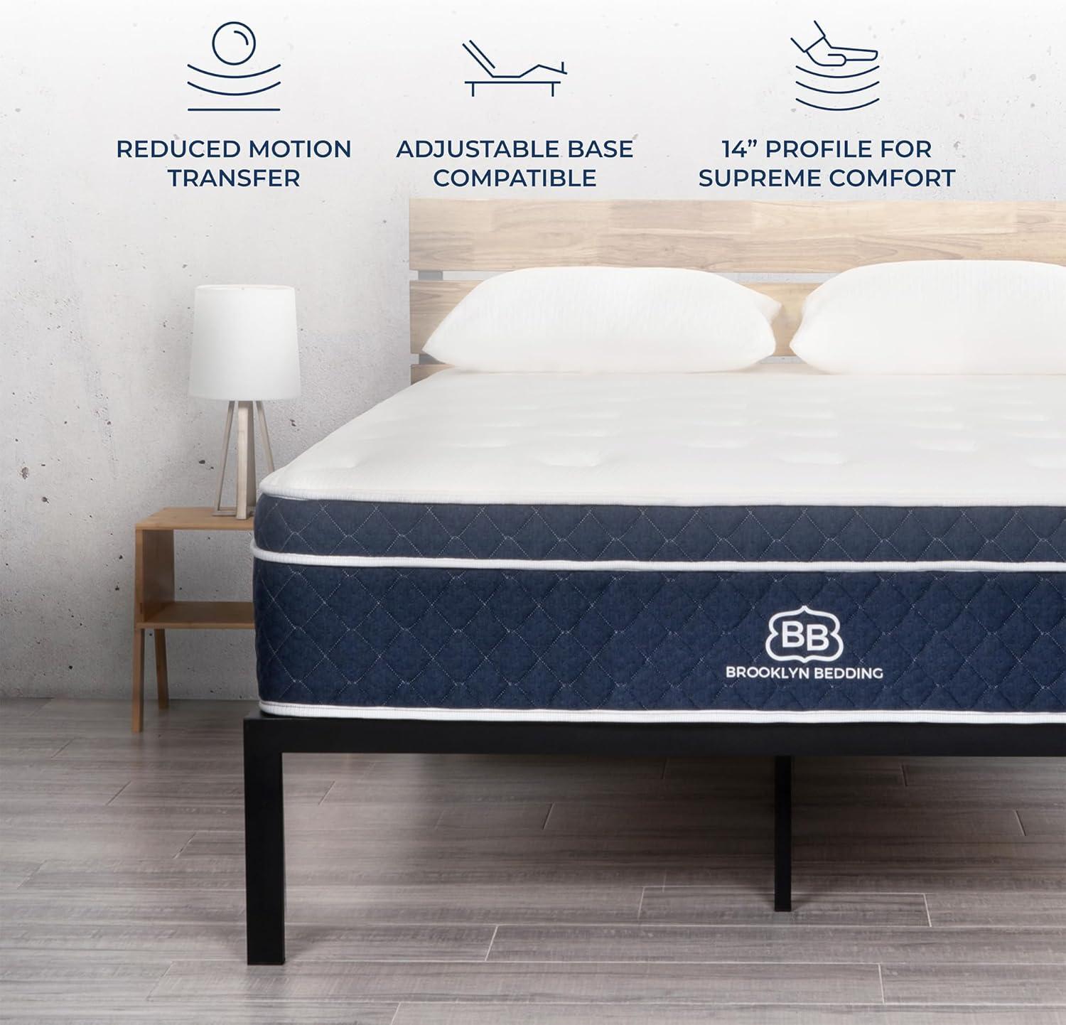 Brooklyn Bedding Brooklyn Standard 14" Plush Hybrid Mattress with Cooling Cover