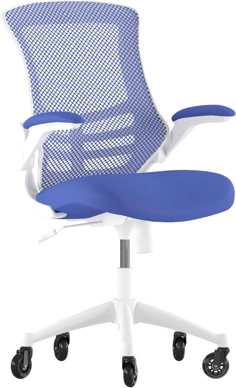 Flash Furniture Regent Park Ergonomic Swivel Task Chair with Roller Wheels & Flip Up Arms
