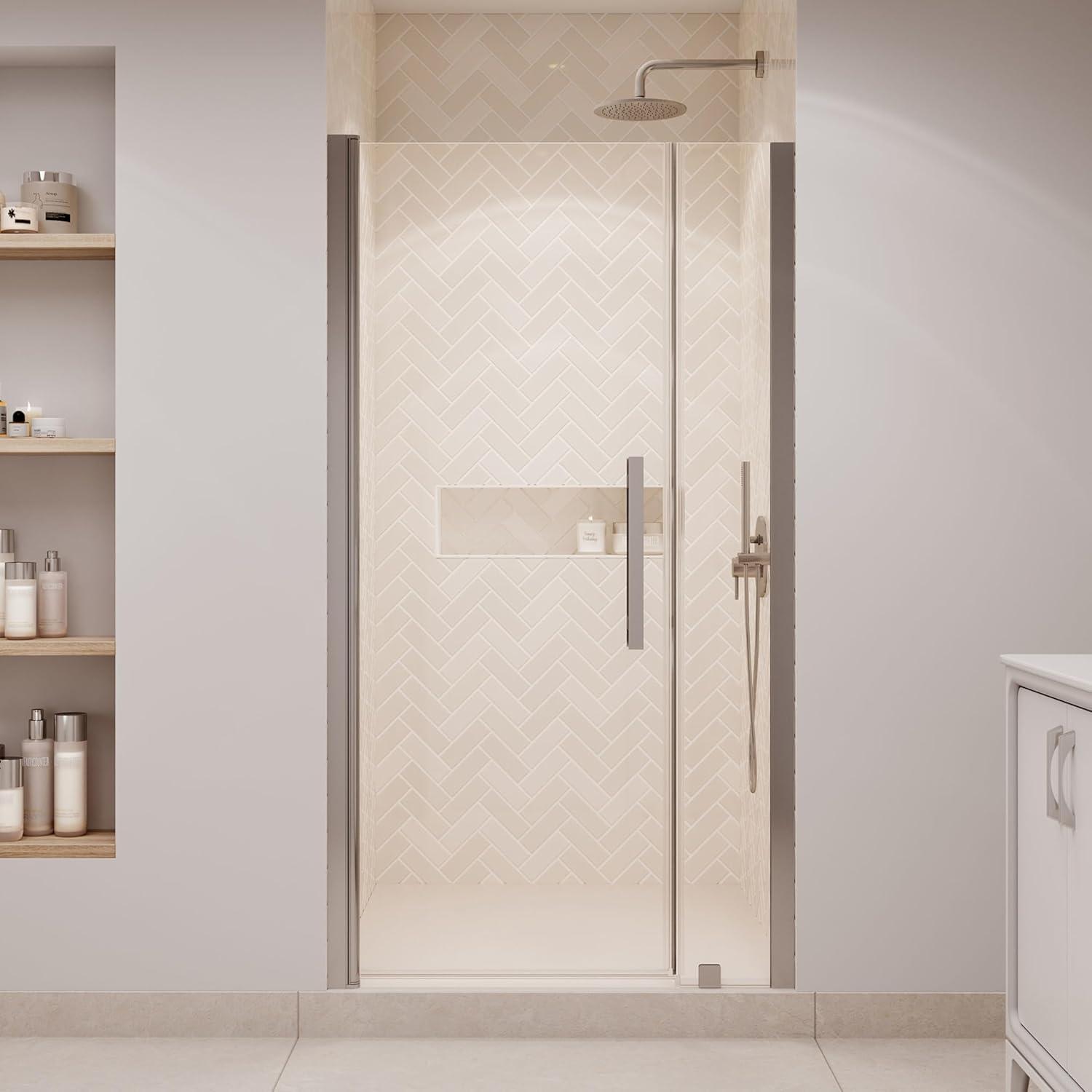 OVE Decors Pasadena 39 7/16 To 41 3/8 In. W X 72 In. H Alcove Frameless Pivot Shower Door