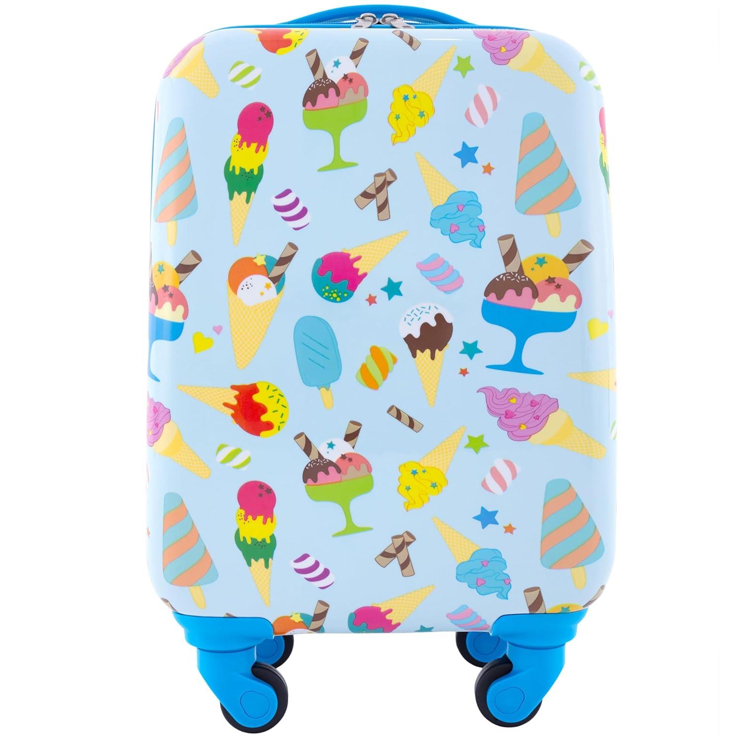 Travelers Club Kids' 5pc Hardside Checked Spinner Luggage Set - Ice Cream