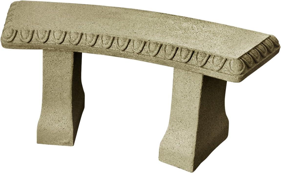 Sandstone Resin Garden Bench with Scalloped Design