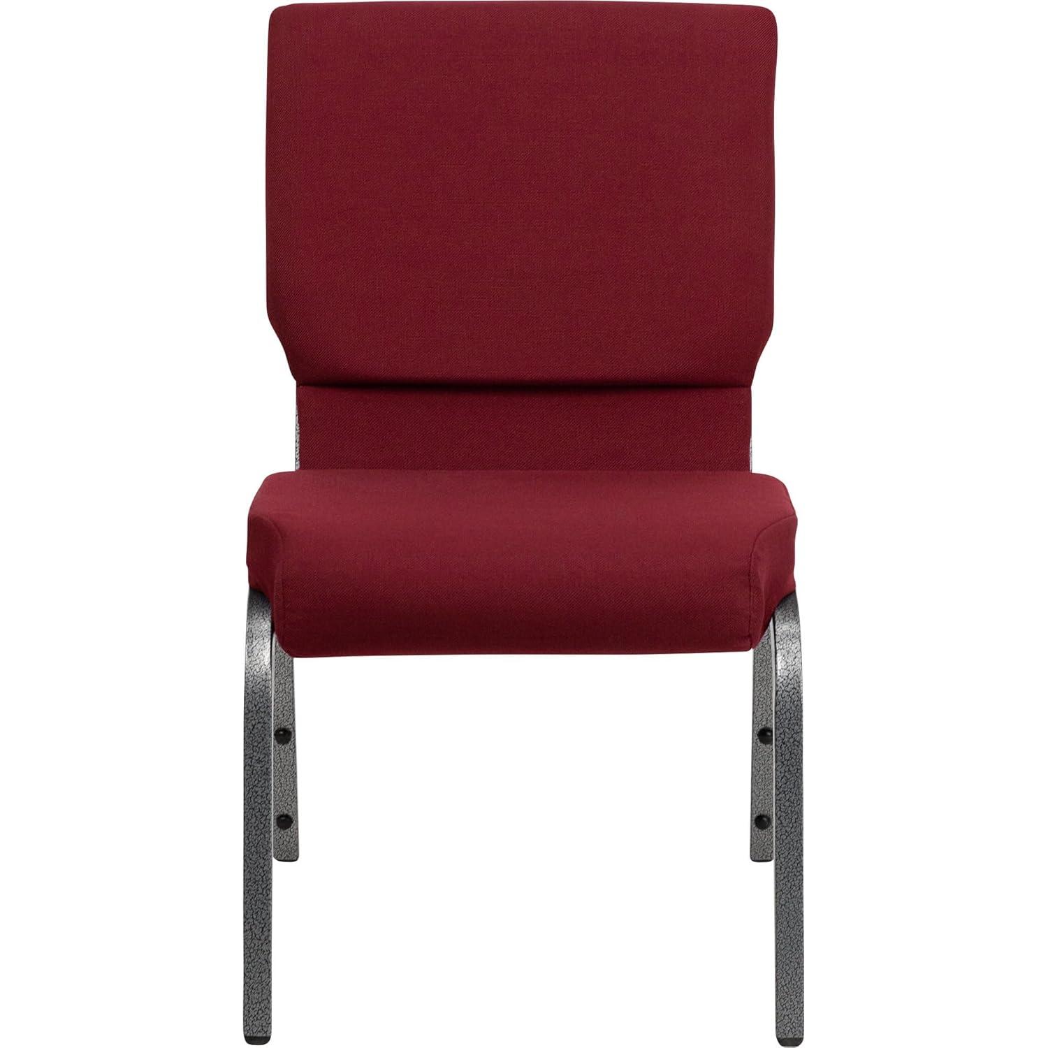 Flash Furniture Hercules Series 18.5"W Upholstered Adult Church Chair with Book Pouch, Burgundy