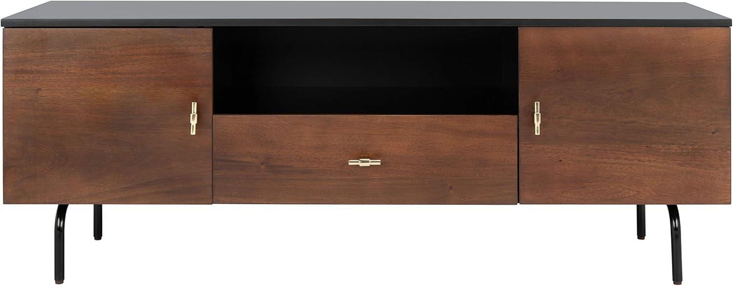 Luxurious Mahogany and Black Walnut 58" TV Stand with Cabinet