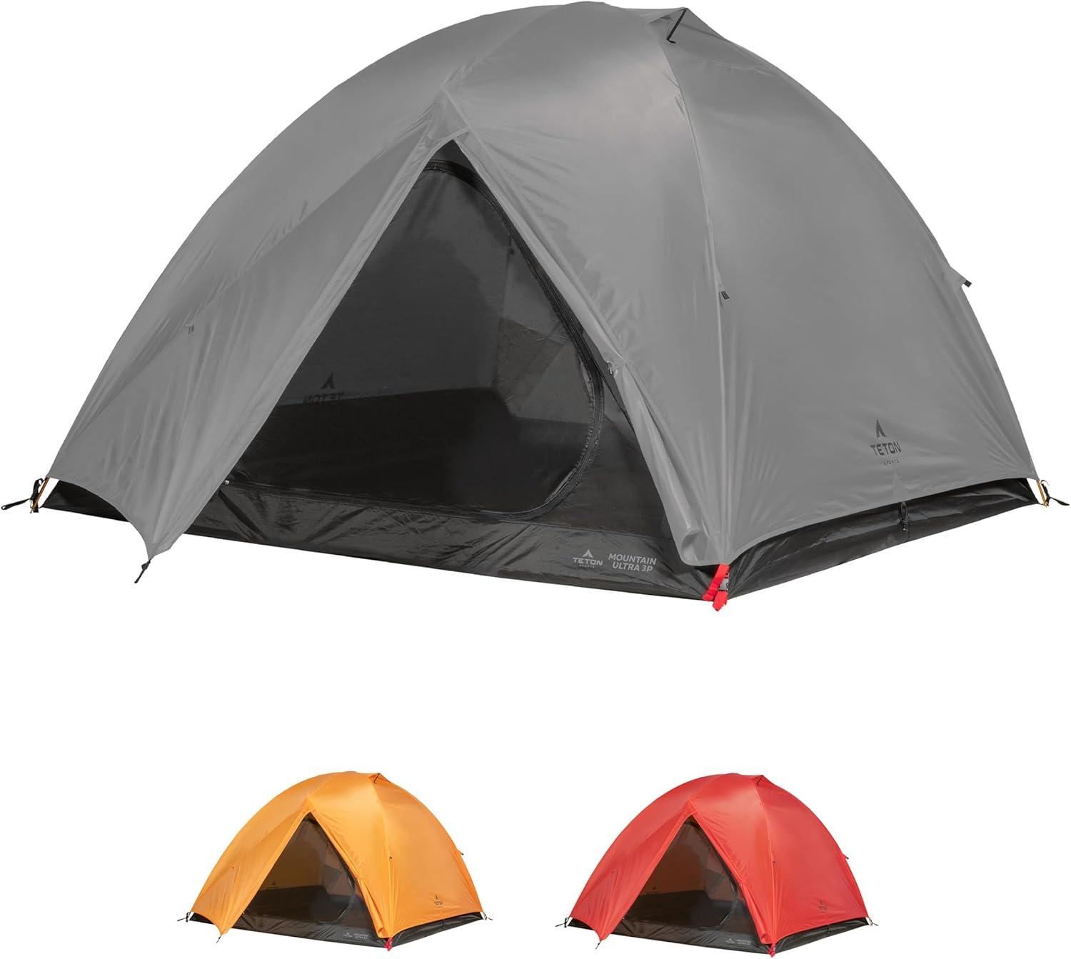 Grey & Silver 1-Person Lightweight Backpacking Tent with Carry Bag