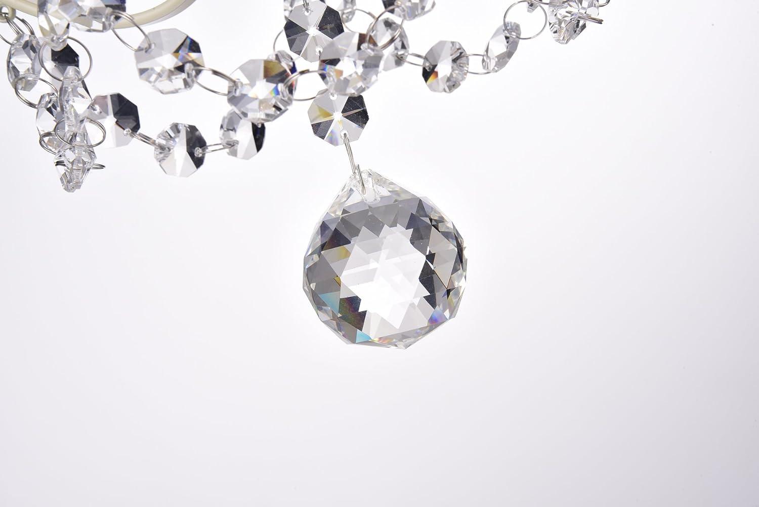 Edvivi Amorette Mini Chandelier Crystal Chandeliers, 1 Light Modern Elegant Glam Ceiling Light Fixture Ivory, Adjustable Hanging Lighting for Closet, Bedroom, Girls Room, Kitchen Island