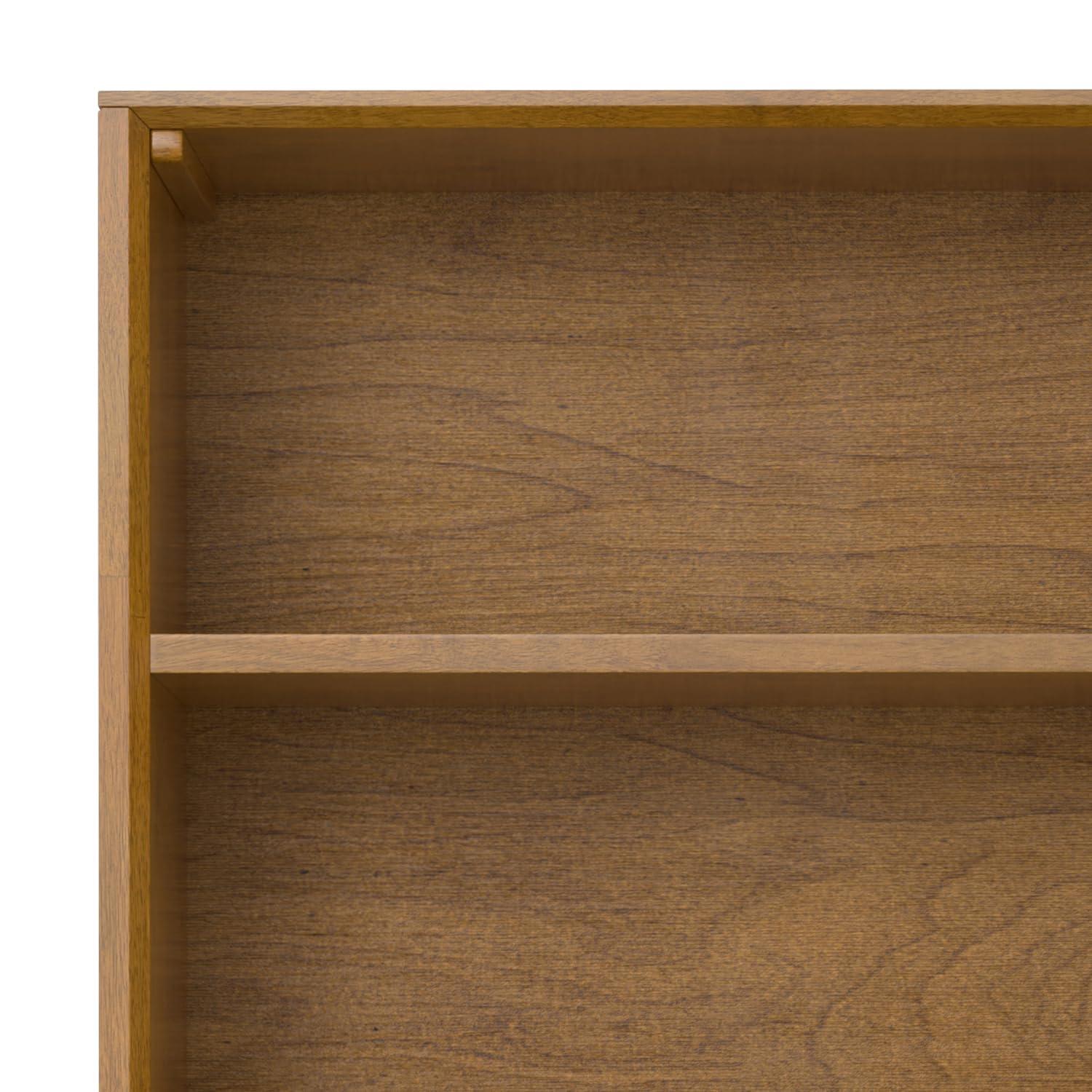 Banting 30"W Solid Wood 4 Shelf Industrial Bookcase with 2 Drawers, Adjustable Shelves, and Metal Base