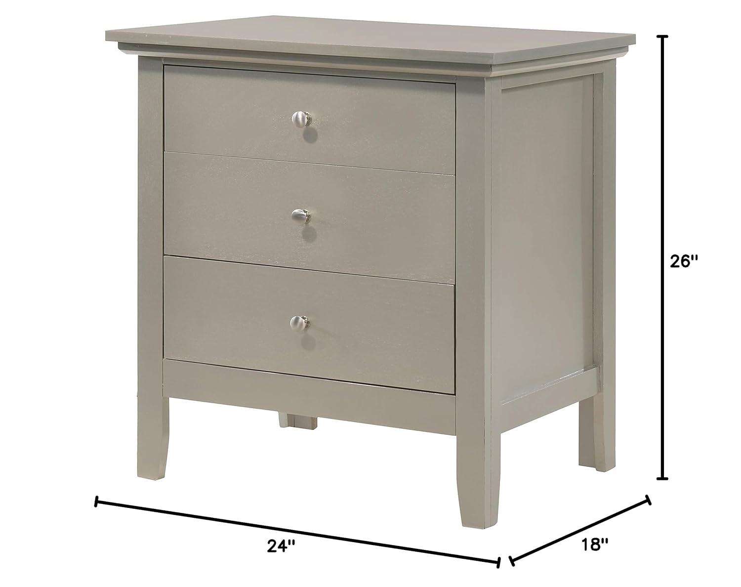 Hammond 3 - Drawer Nightstand Bed Side Table Wood Nightstand Small Bedside Table And Dresser
