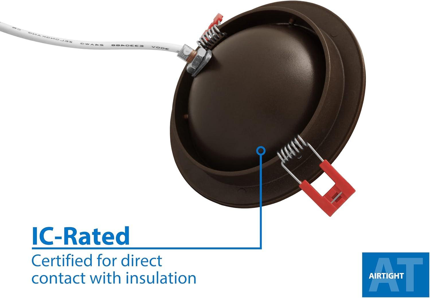 DGF43 4'' Selectable Color Temperature Dimmable Air-Tight IC Rated LED Canless Recessed Lighting Kit