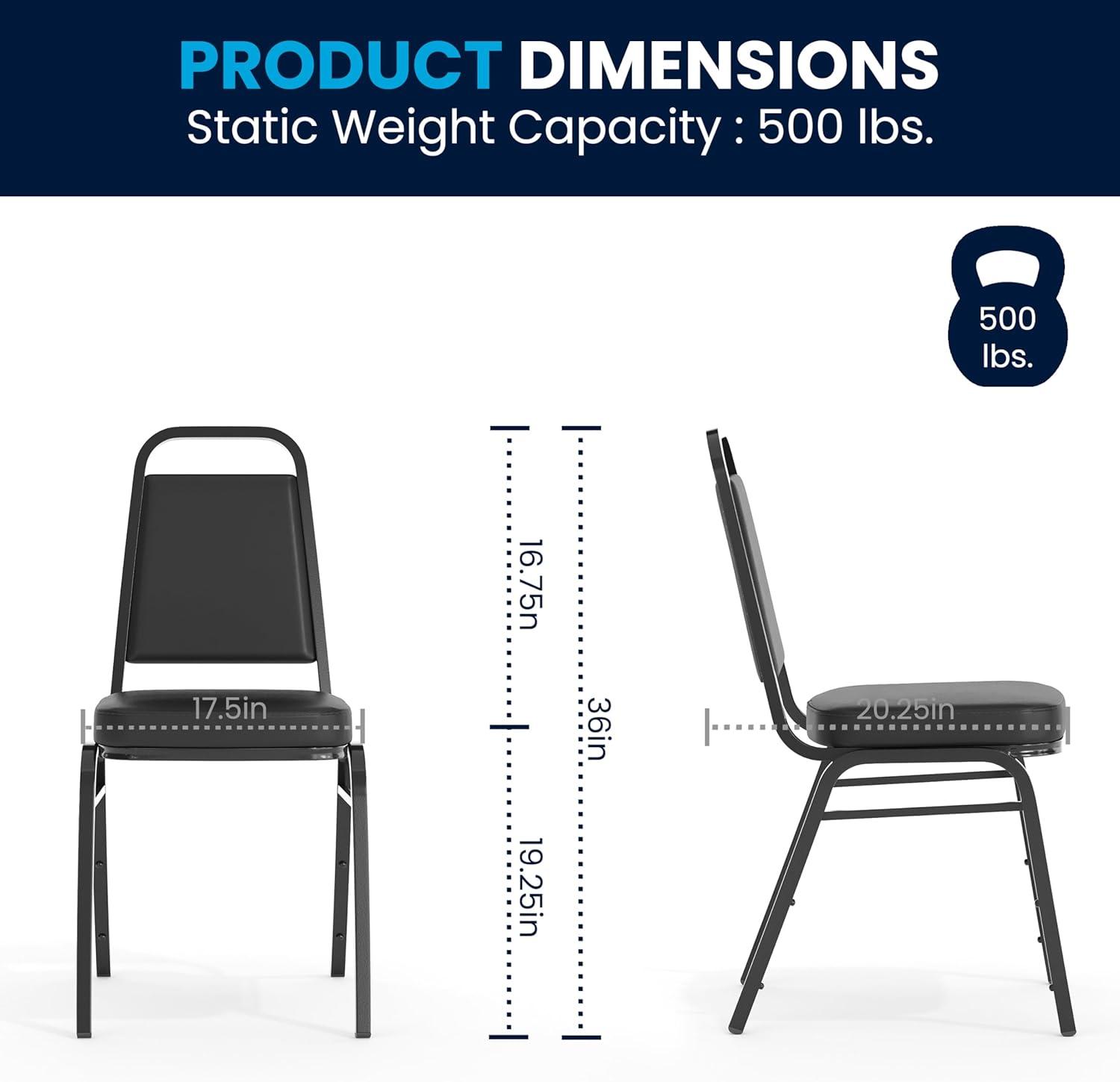 Flash Furniture Amaya Trapezoidal Back Stacking Banquet Chair with 2.5" Thick Seat
