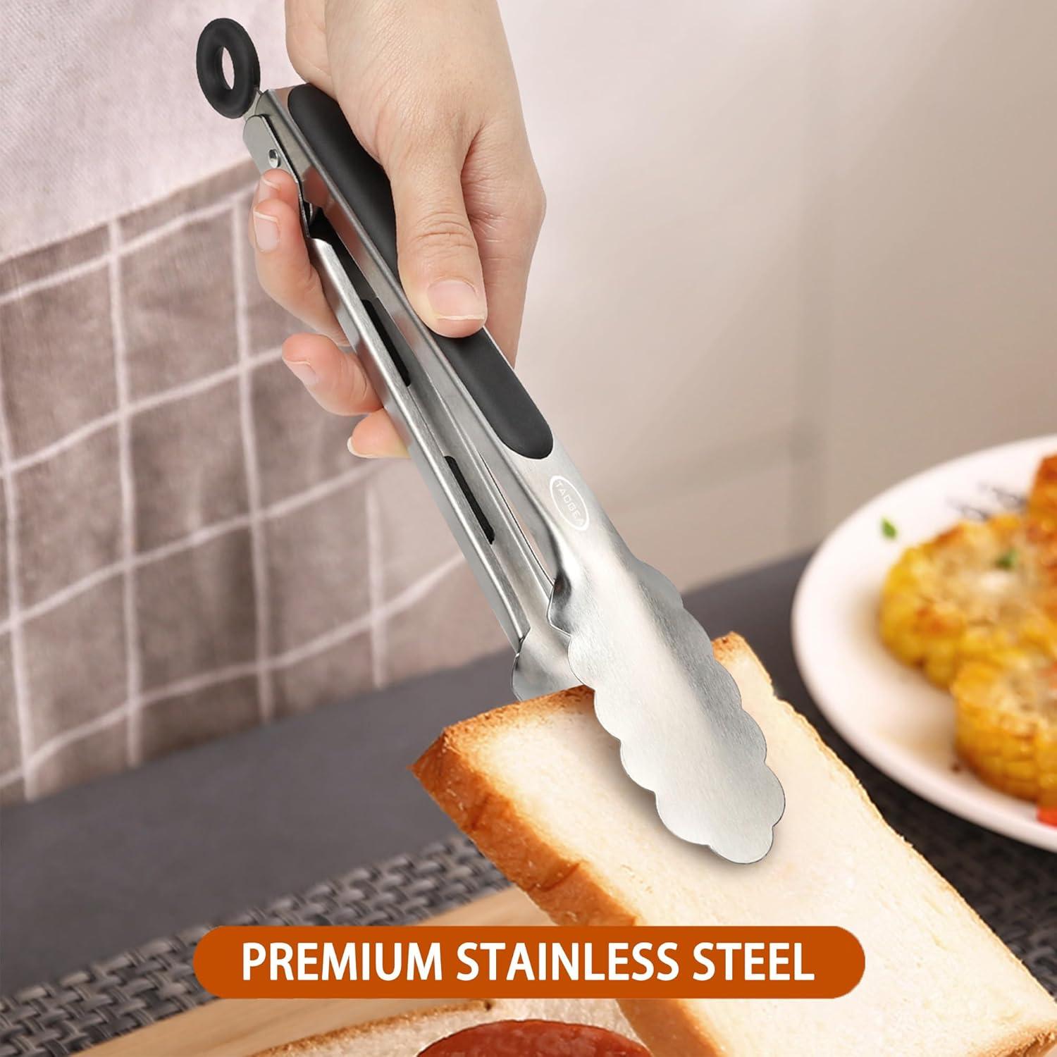 2-Pack Stainless Steel BBQ and Salad Serving Tongs