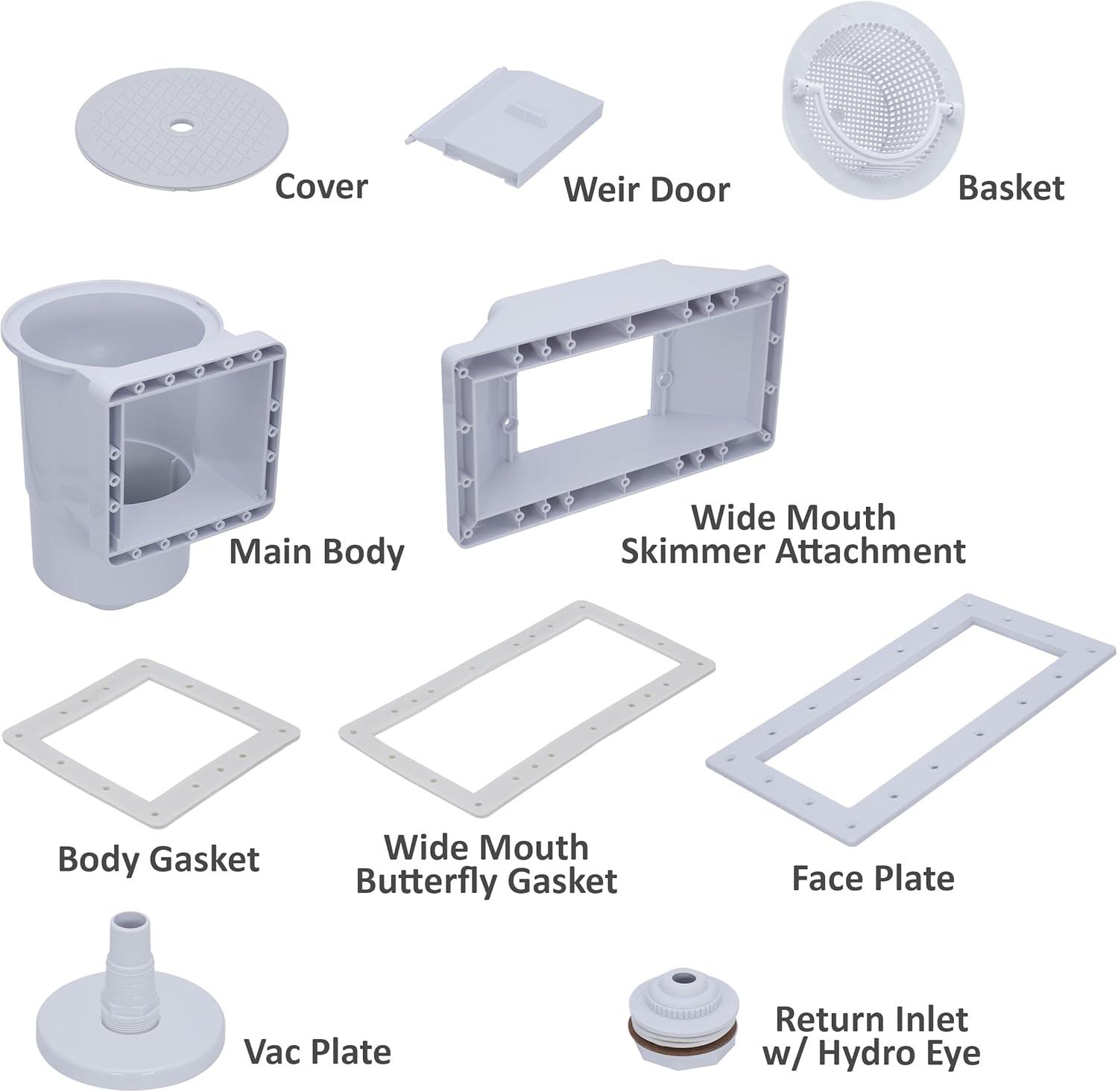 Rx Clear WideMouth Thru-Wall Skimmer for Above Ground Swimming Pools