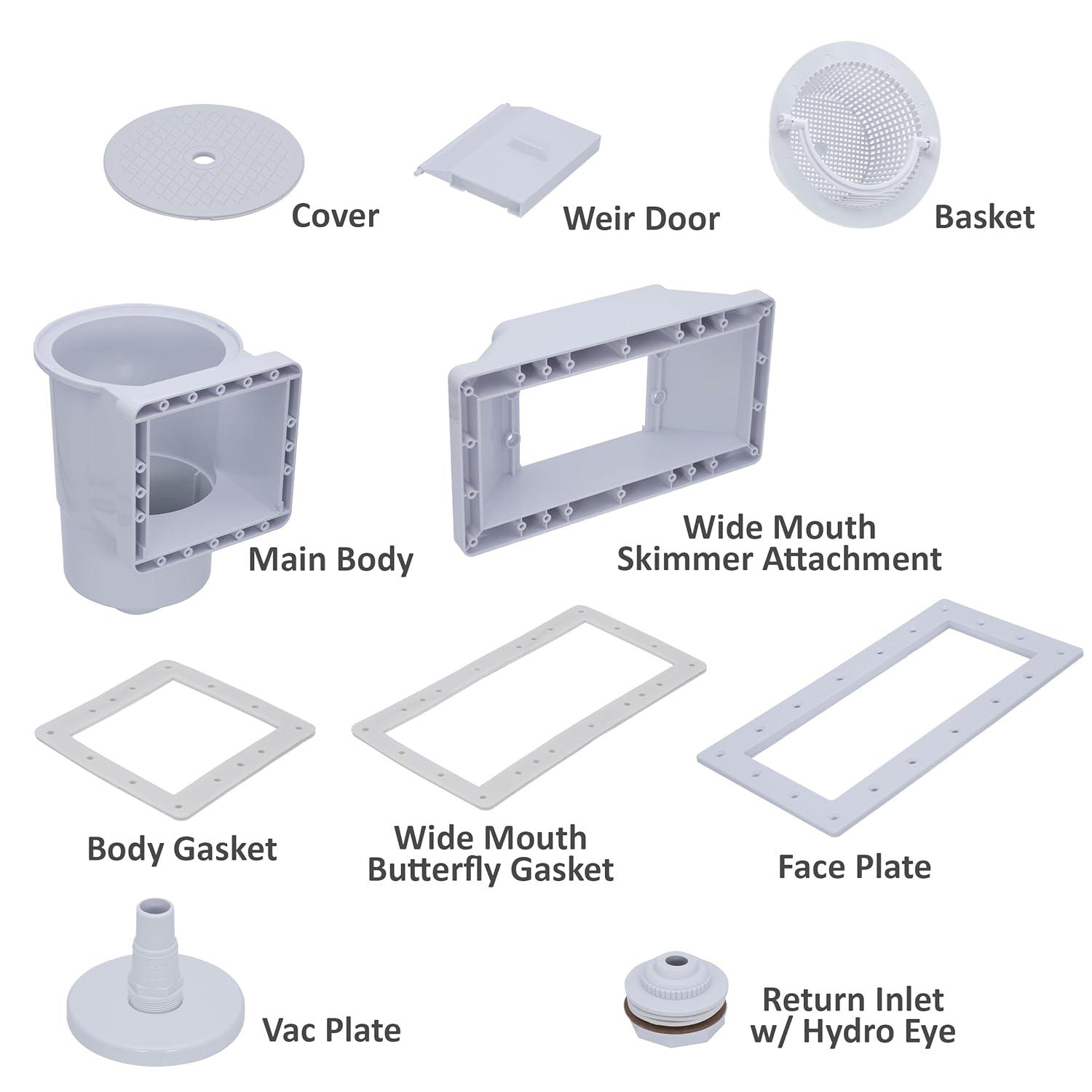 Rx Clear Wide Mouth Thru-Wall Skimmer for Above Ground Swimming Pools