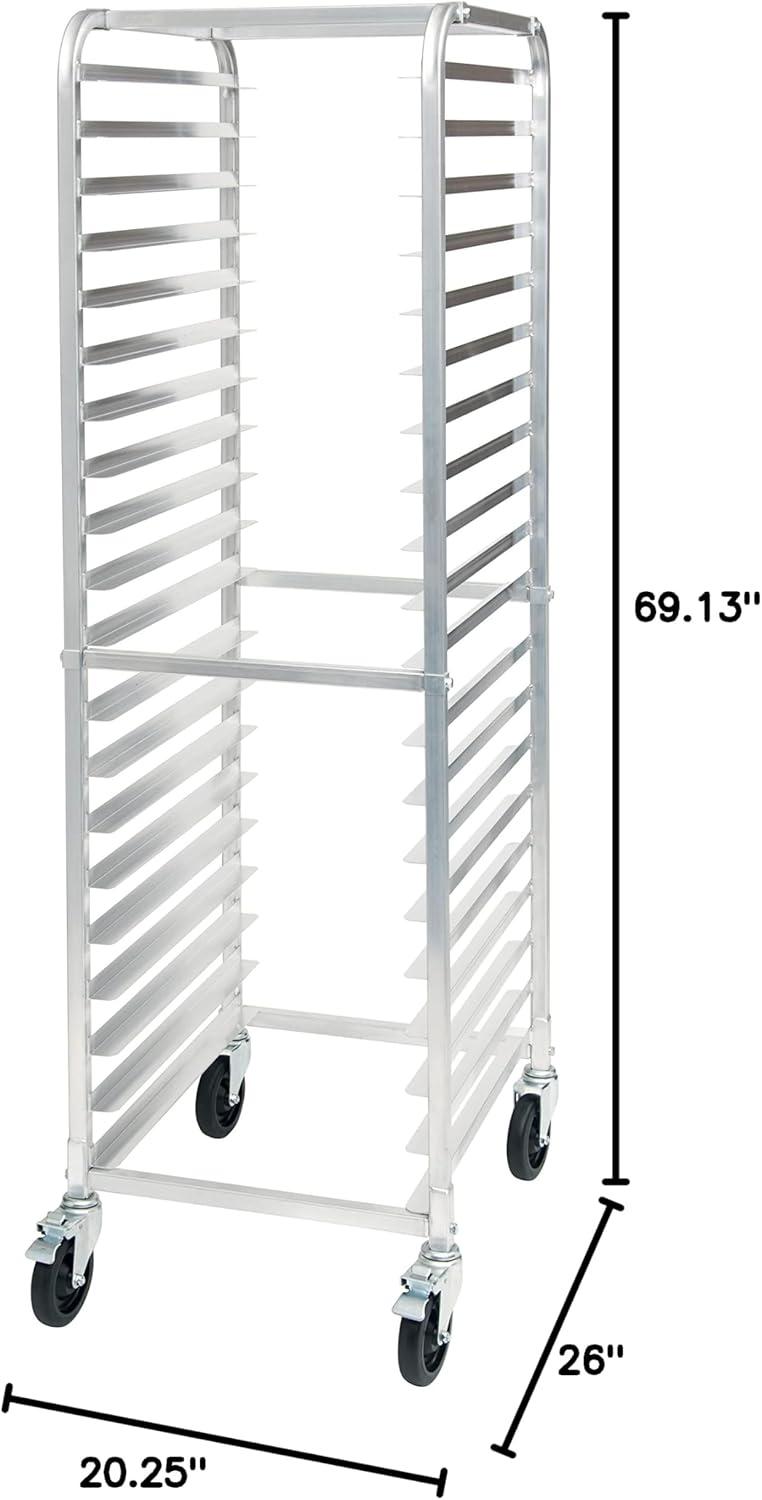 20-Tier Aluminum Sheet Pan Rack with Brake