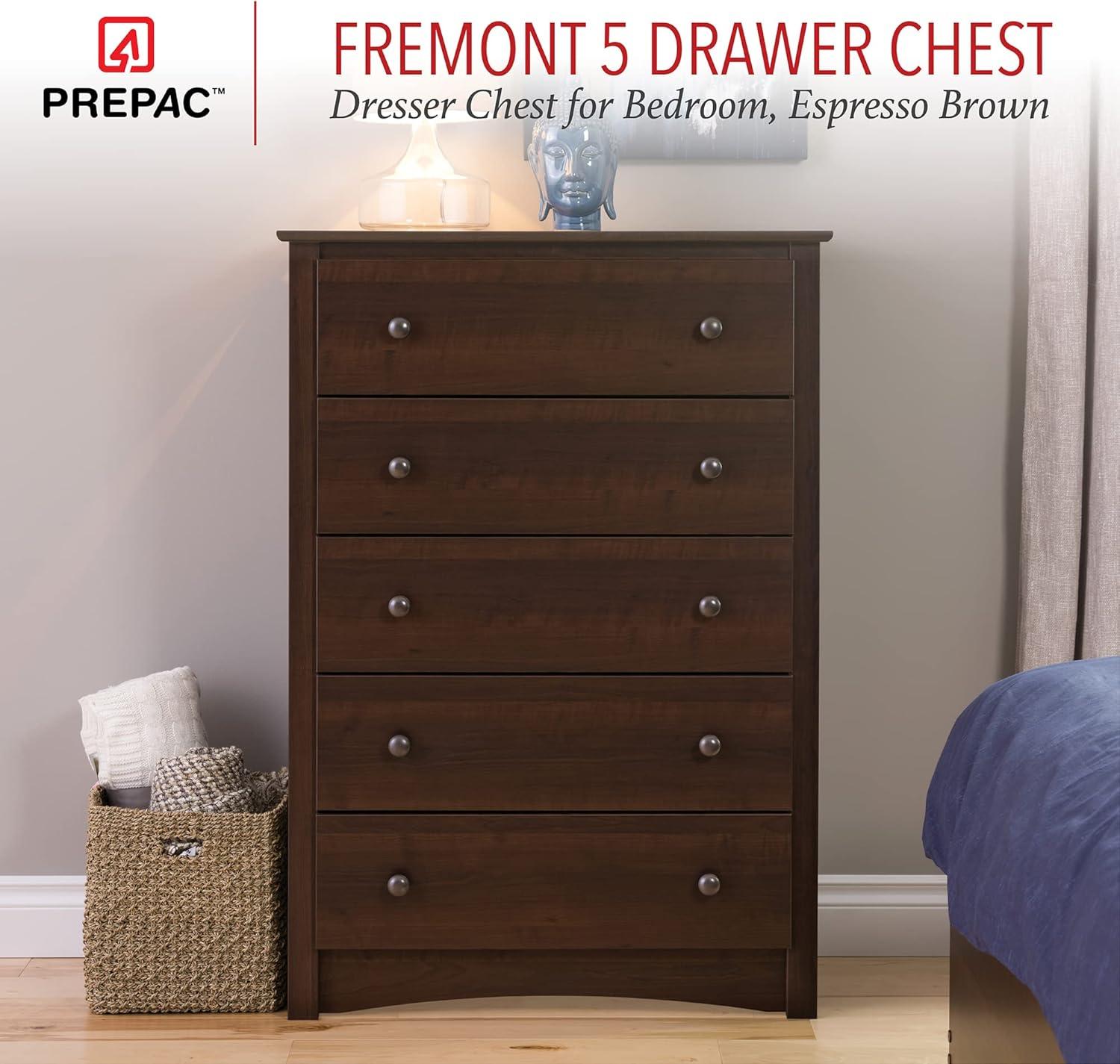 King Mate's Platform Storage Bed with 6 Drawers Drifted Gray - Prepac: King-Sized, No Box Spring Needed
