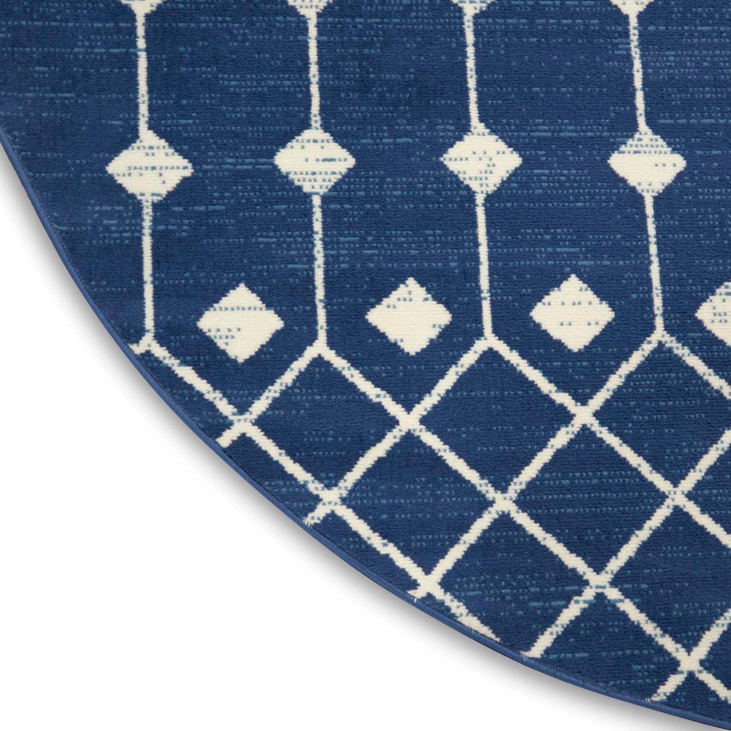 Nourison Grafix GRF37 Indoor Area Rug Navy 5'3" x ROUND