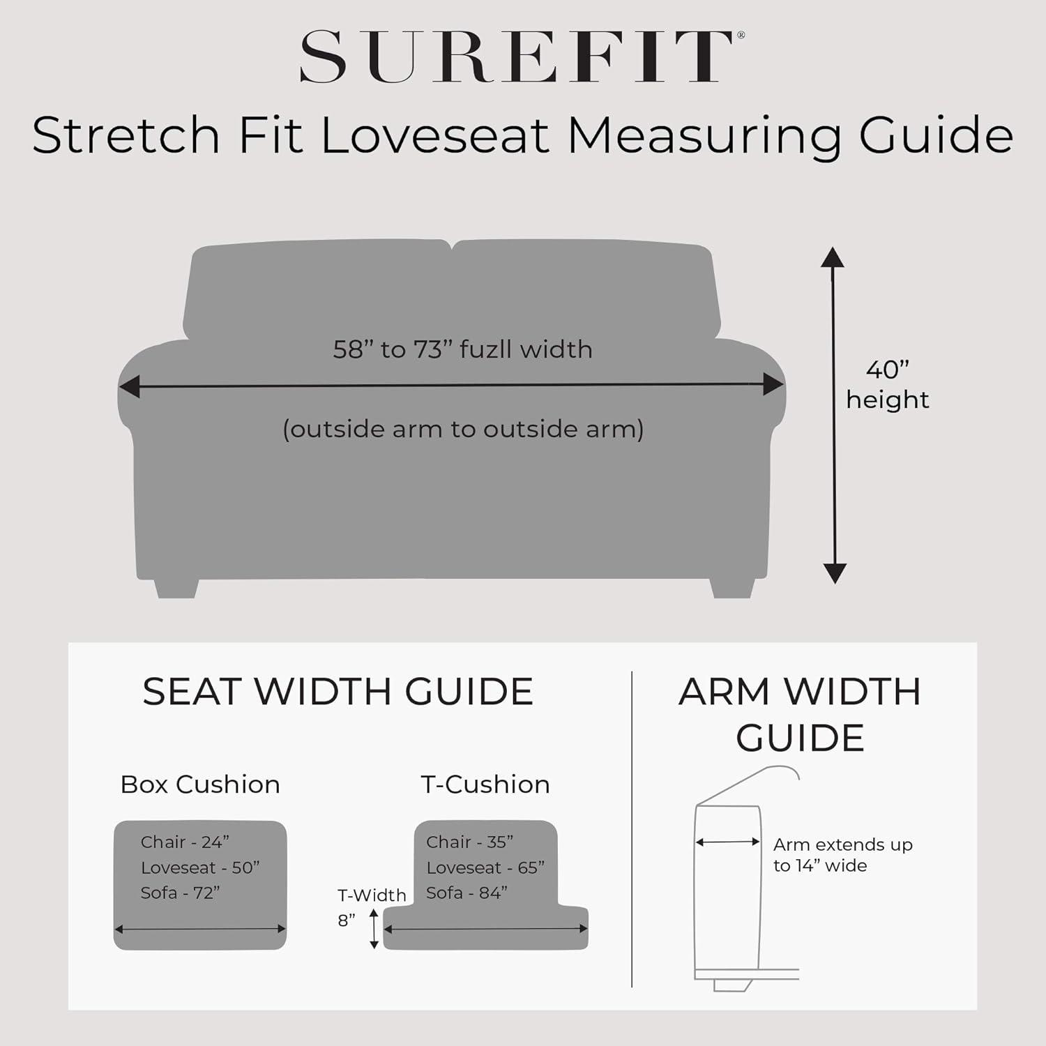 Ivory Polyester Spandex Stretch Loveseat Slipcover