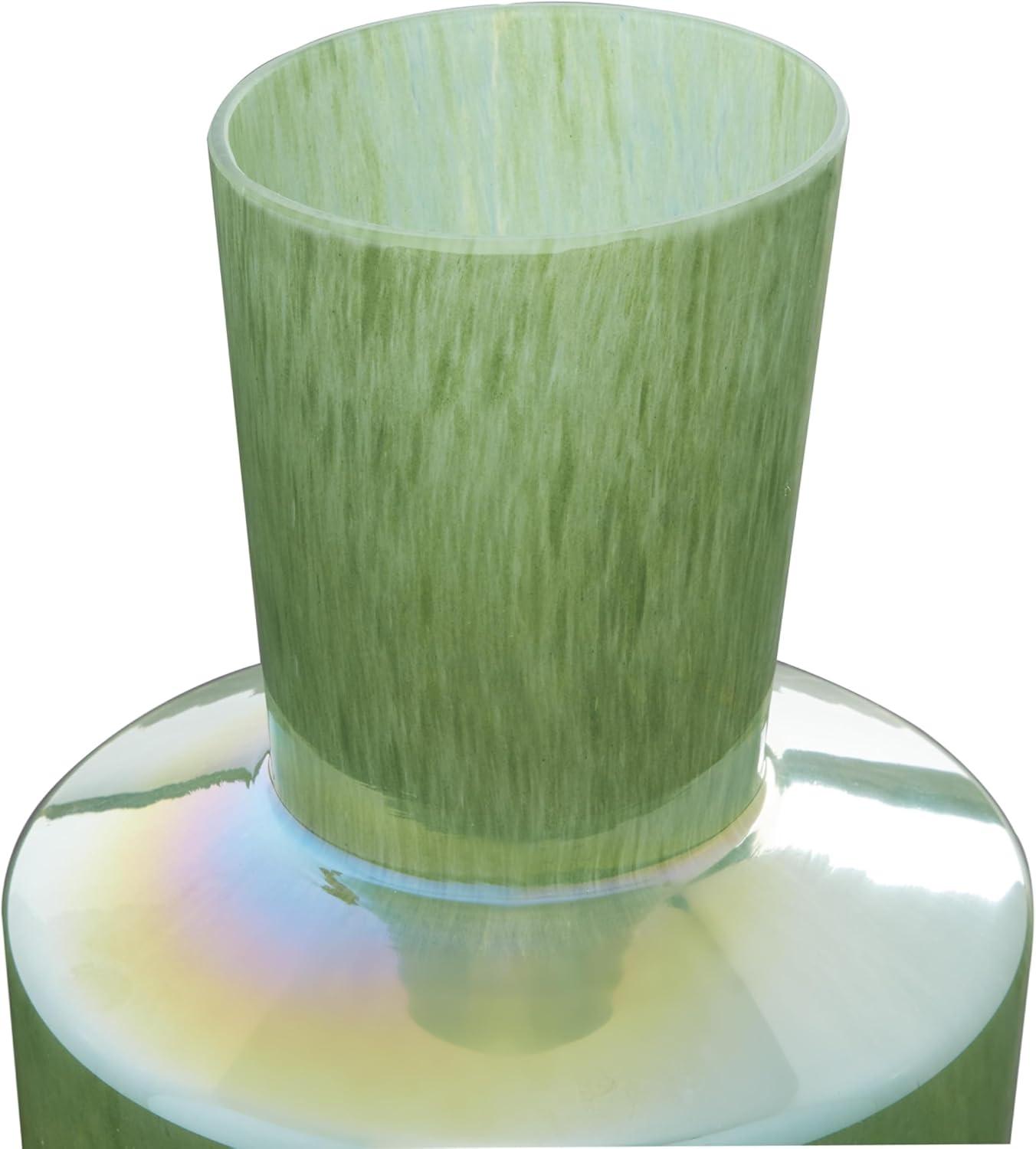 Modern Style Magician's Hat Jade Green Glass Vase, 12" X 11" X 11"