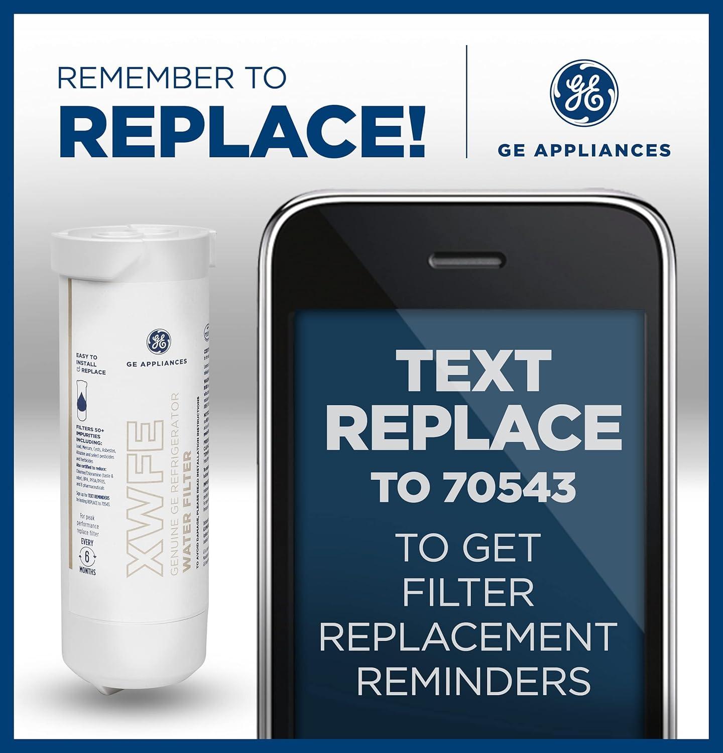 GE Appliances XWFE Replacement Refrigerator Water Filter: Filters Pharmaceuticals, Atrazine, Mercury, Lead, Pesticides