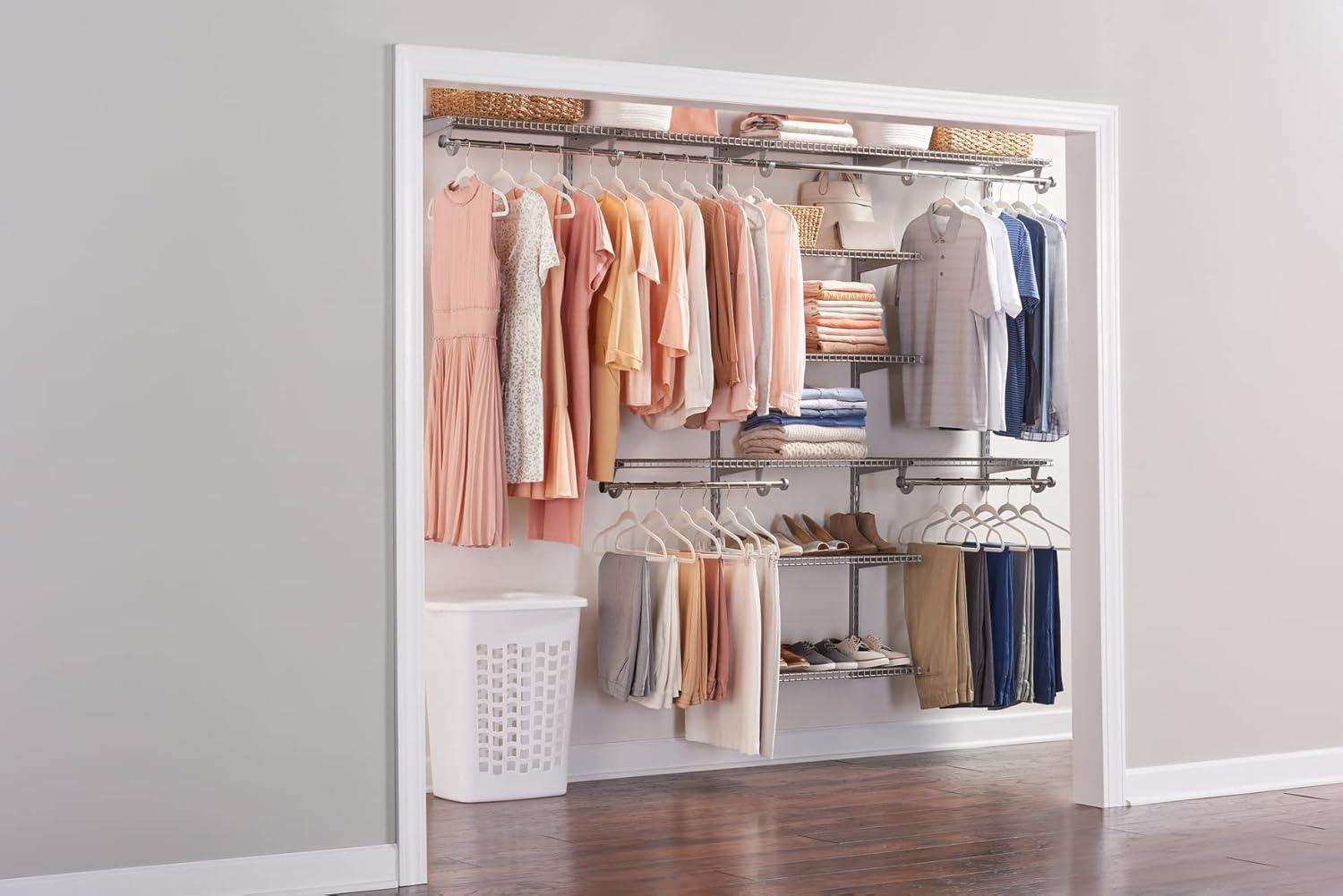 MAXAYA Deluxe Custom Closet Kit, 4-8 Ft. Adju...