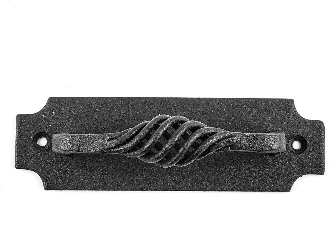 Renovators Supply Cabinet Handles 5.24" Black Wrought Iron Pull Handle Antique Colonial Birdcage Style Drawer and Dresser Door Handles w/Screws Pack of 2