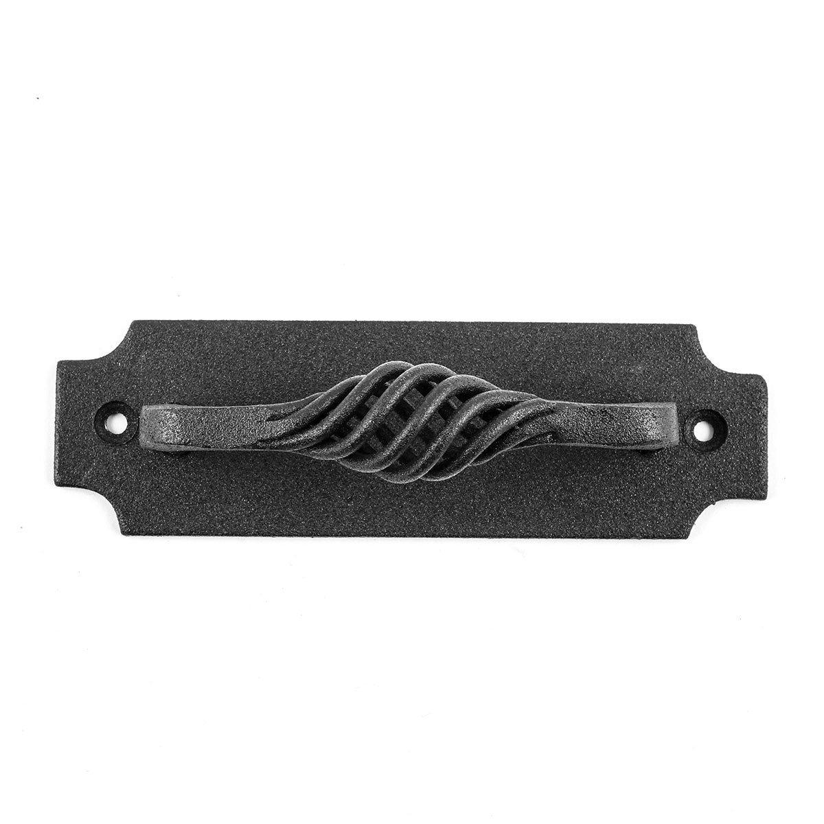 Renovators Supply Cabinet Handles 5.24" Black Wrought Iron Pull Handle Antique Colonial Birdcage Style Drawer and Dresser Door Handles w/Screws Pack of 2