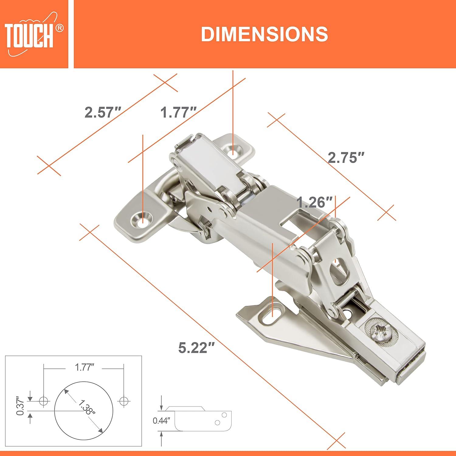 Brushed Nickel 165 Degree Full Overlay Cabinet Hinges