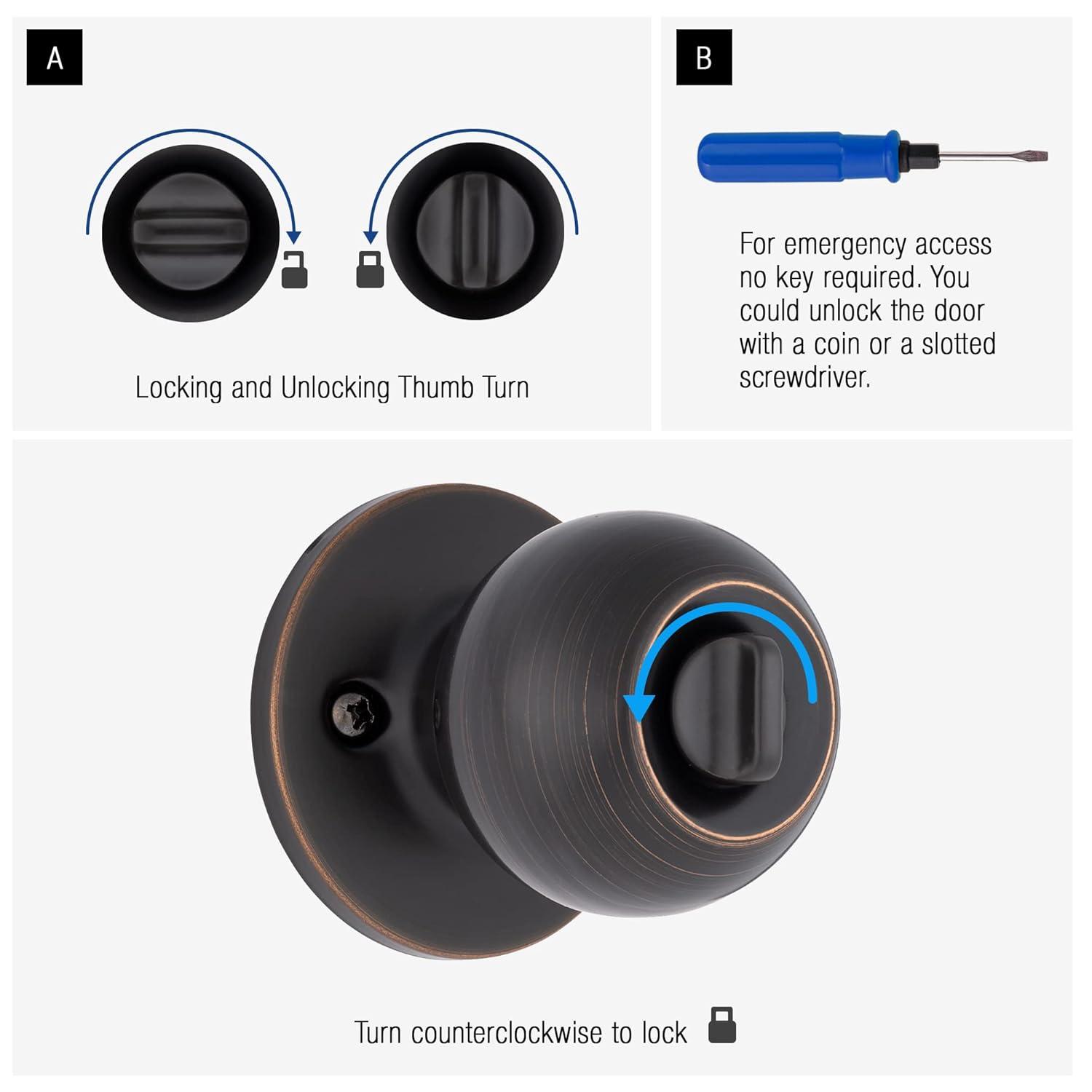 Brinks Raleigh Series Privacy Transitional Ball Knob