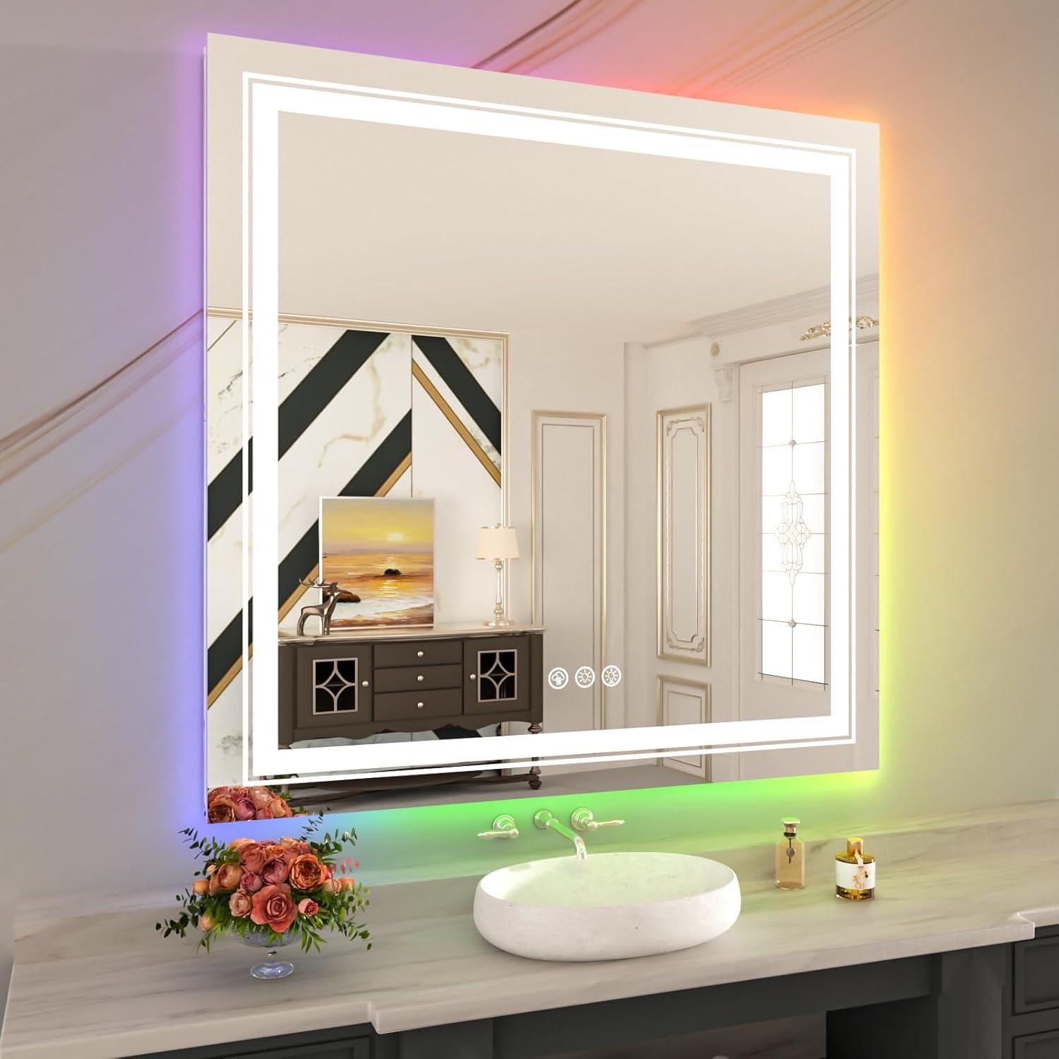 Ivy Bronx Maureene RGB LED Bathroom Mirror with Lights